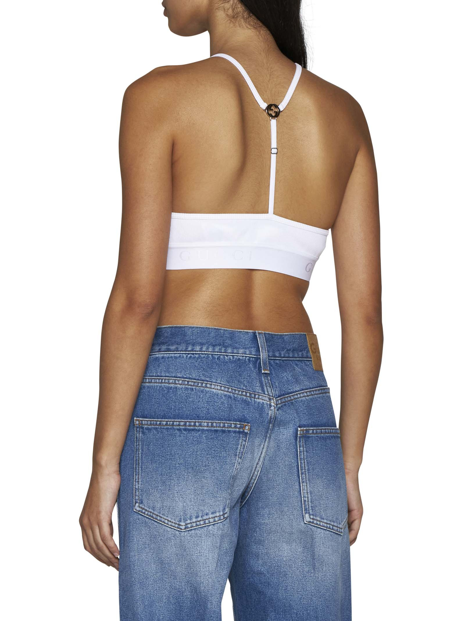 Gucci Women Logo-Plaque Jersey Crop Top - 4