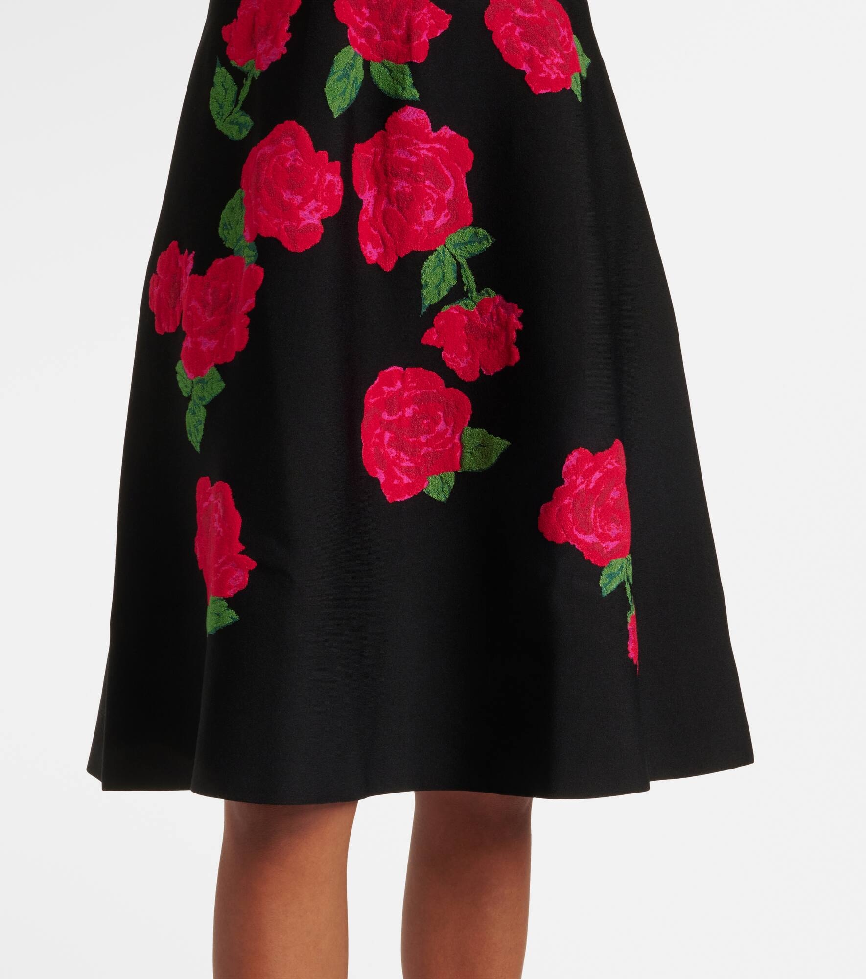 Floral jacquard midi dress - 5