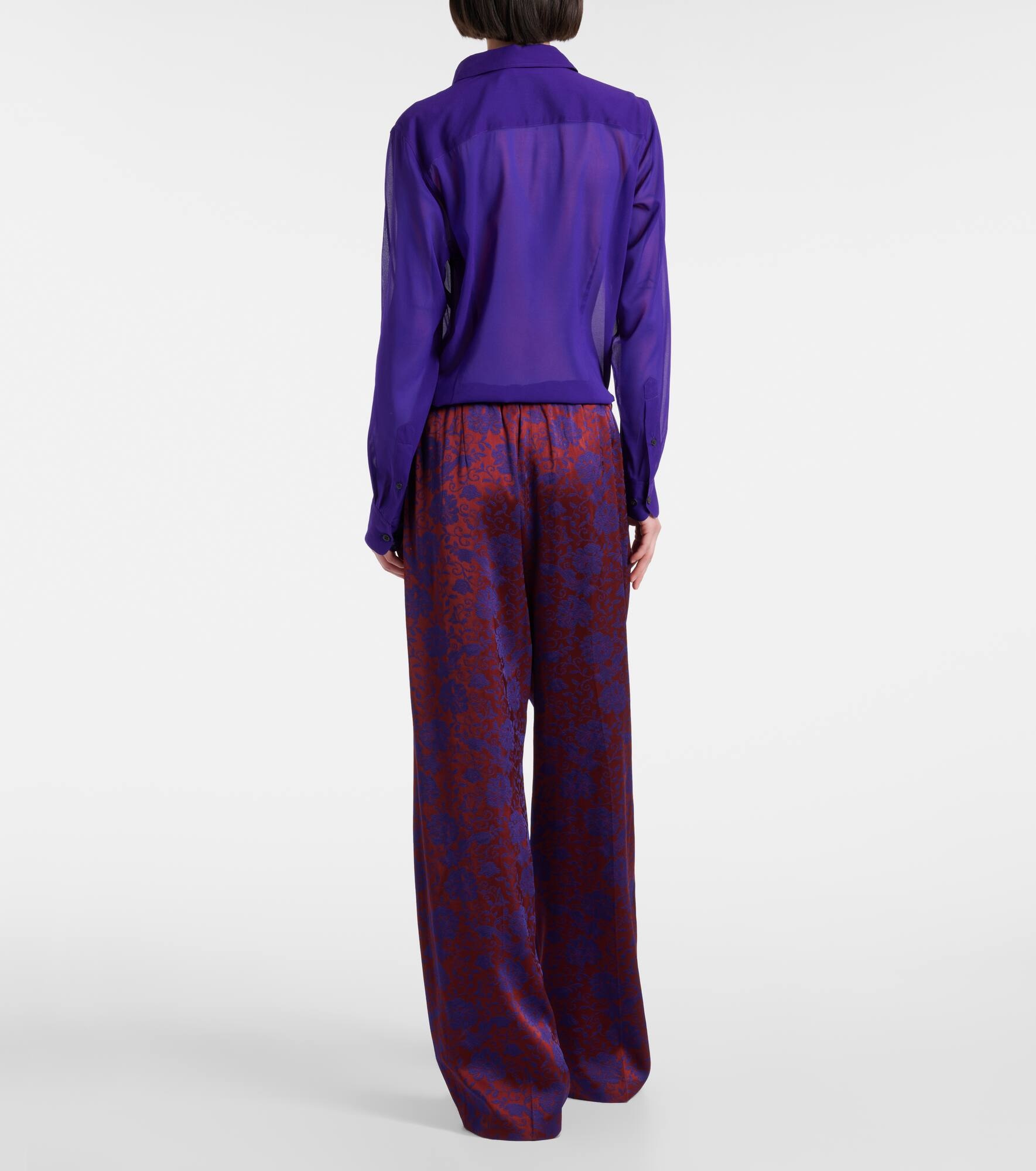 Jacquard straight pants - 3
