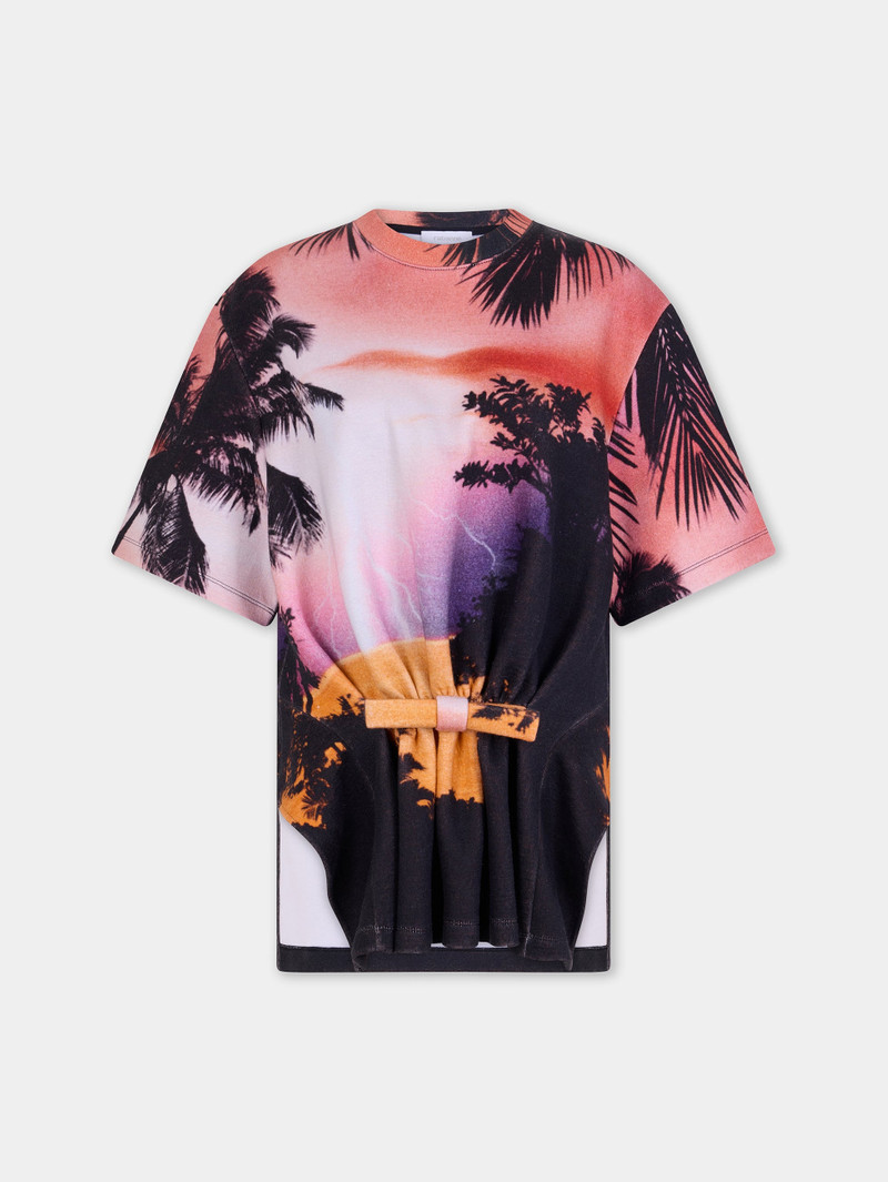 TAILORED T-SHIRT IN THUNDERSTORM-PRINTED COTTON 1