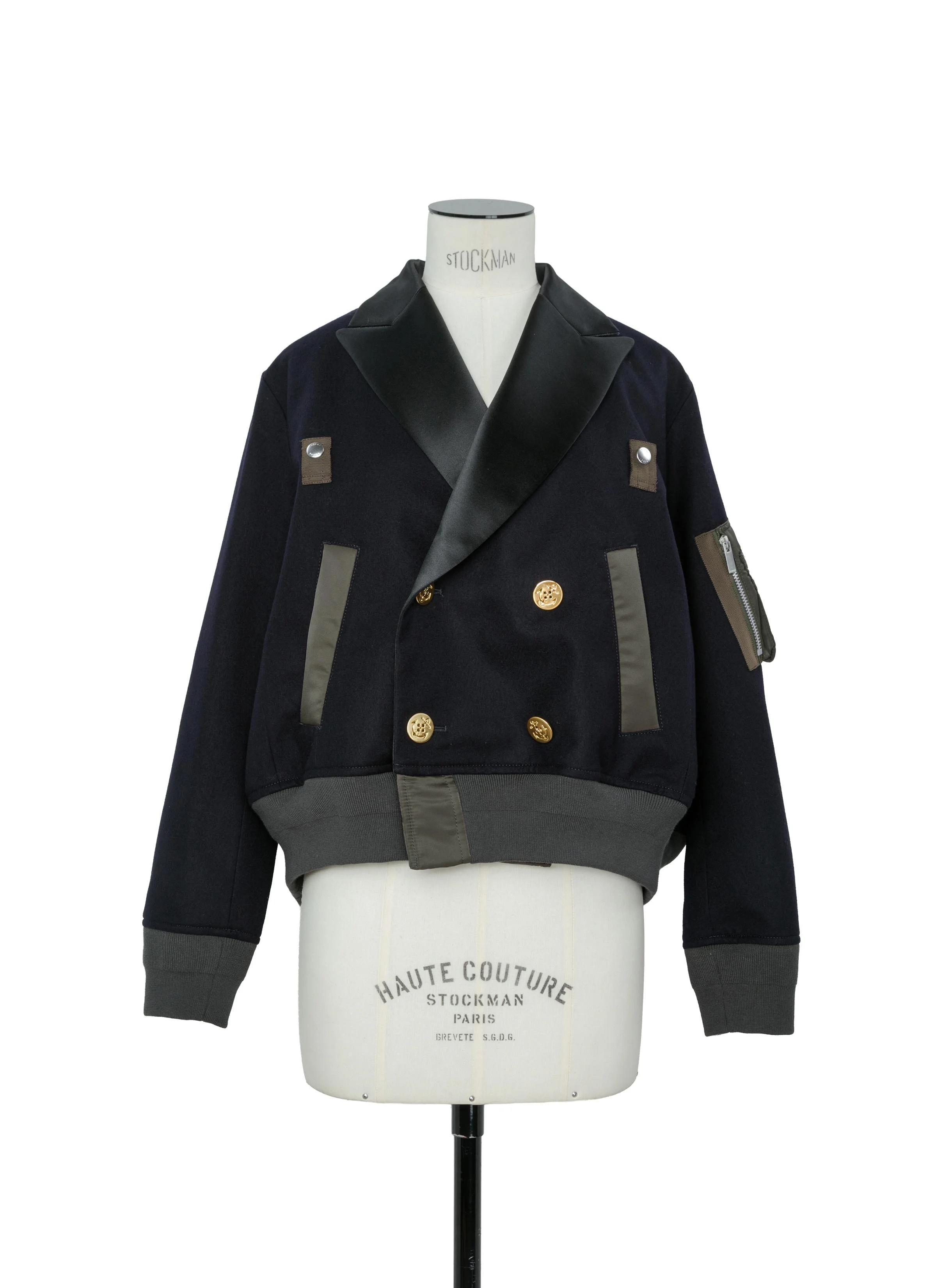 Wool Flannel x Nylon Twill Jacket - 1