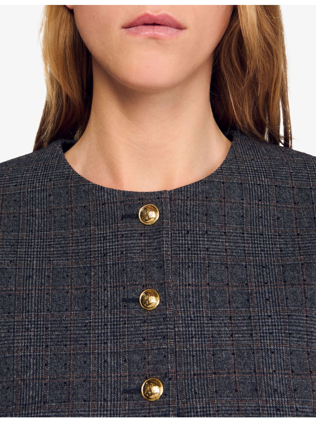 Rhinestone-Embellished Button-Down Stretch-Woven Jacket - 5