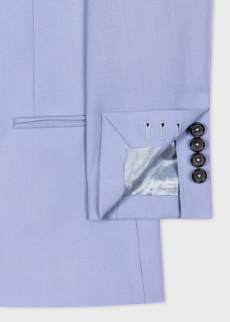 Pale Blue Wool Hopsack Blazer 4