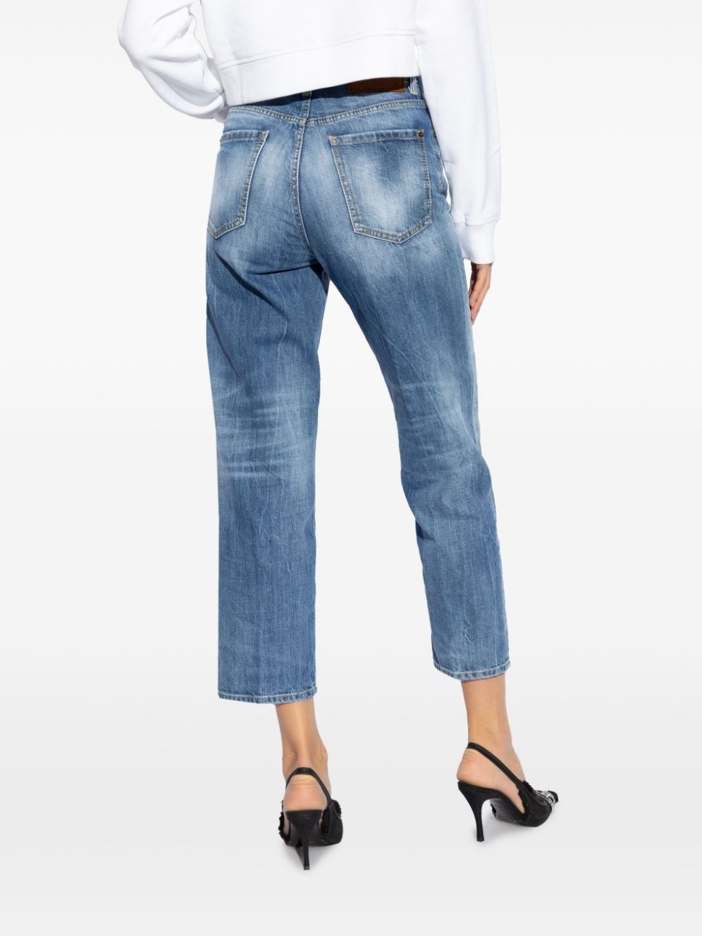 logo-patch cotton jeans - 4