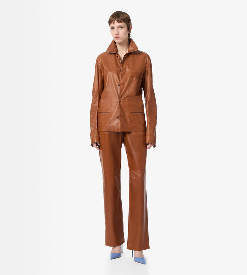 LIGHTWEIGHT LEATHER PAJAMA SHIRT 3