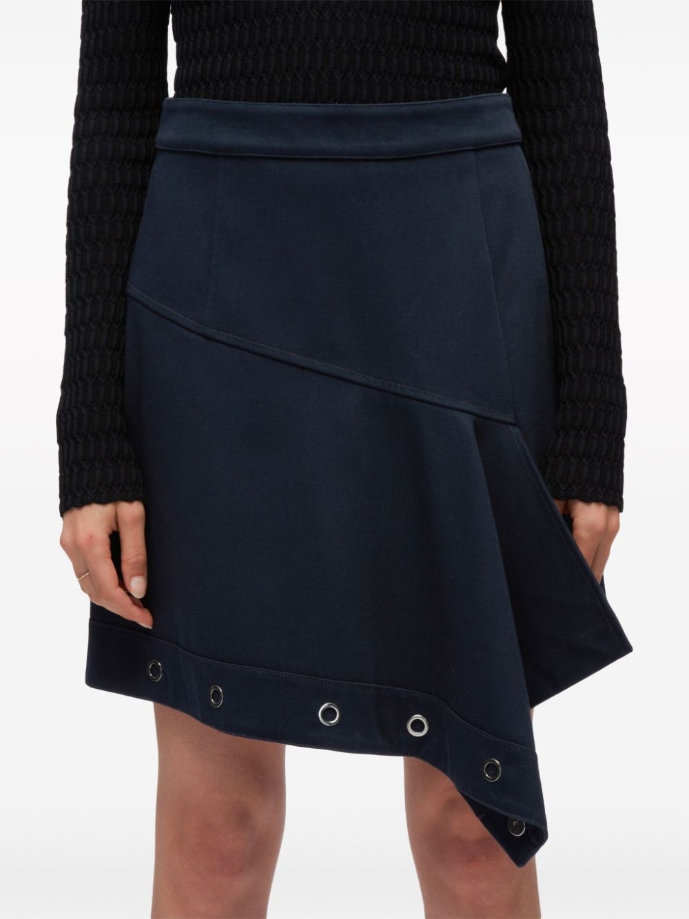 deconstructed cotton asymmetric skirt - 6