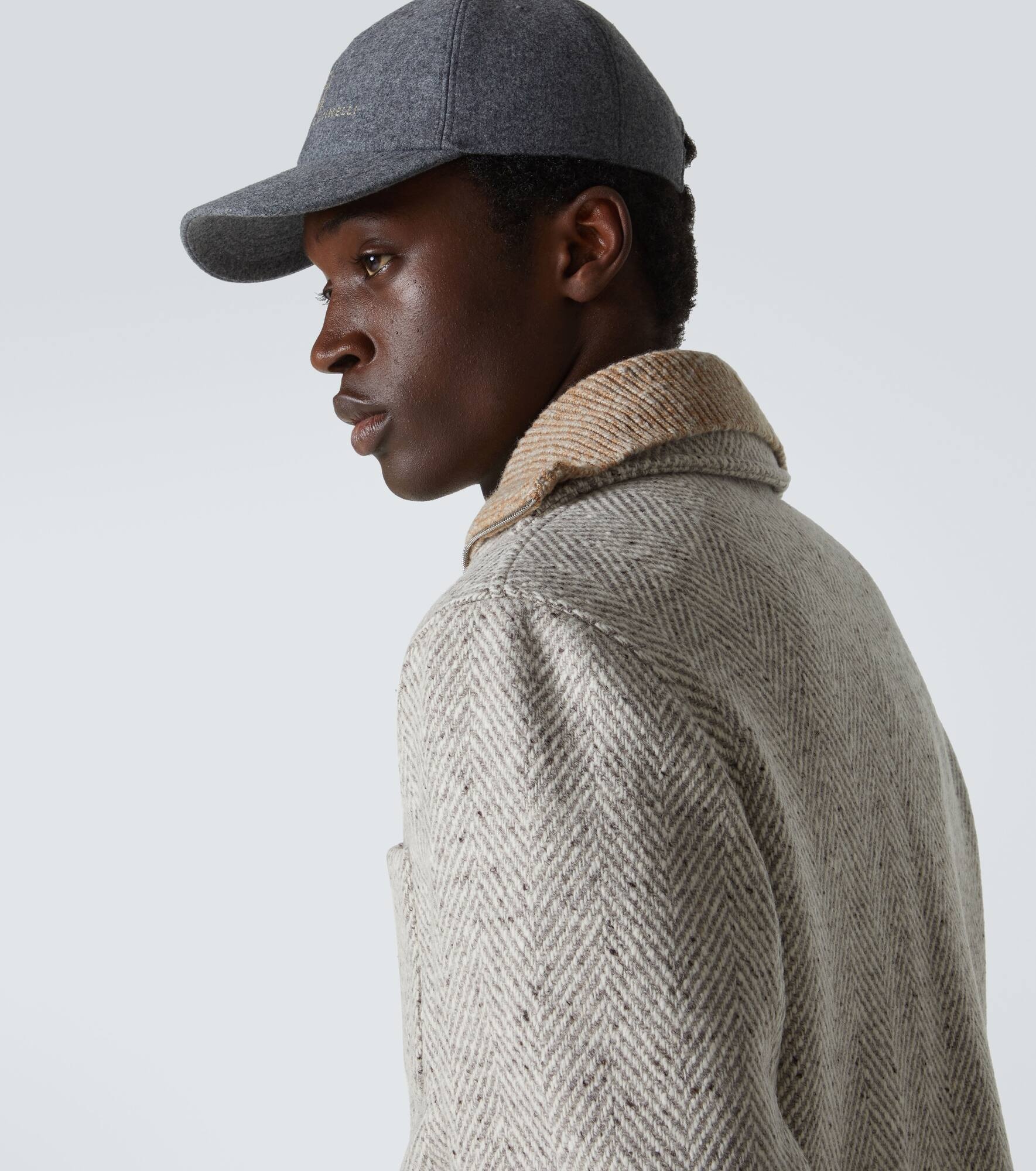 Logo virgin wool flannel baseball cap - 3