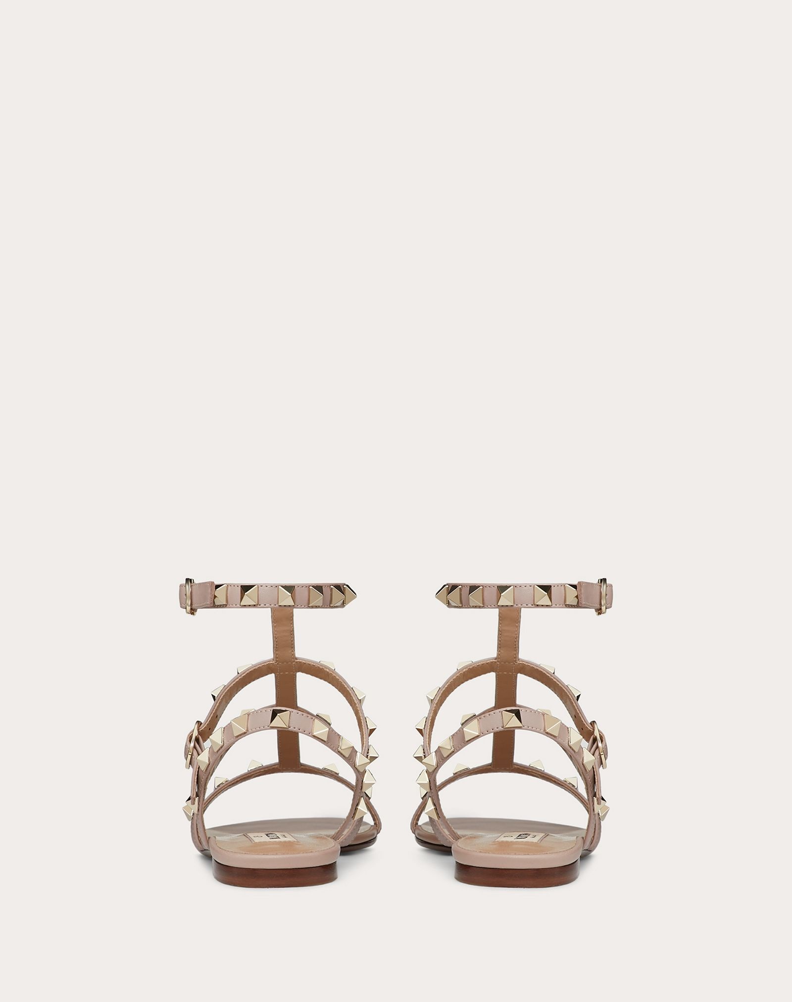 Rockstud Flat Calfskin Sandal with Straps - 3