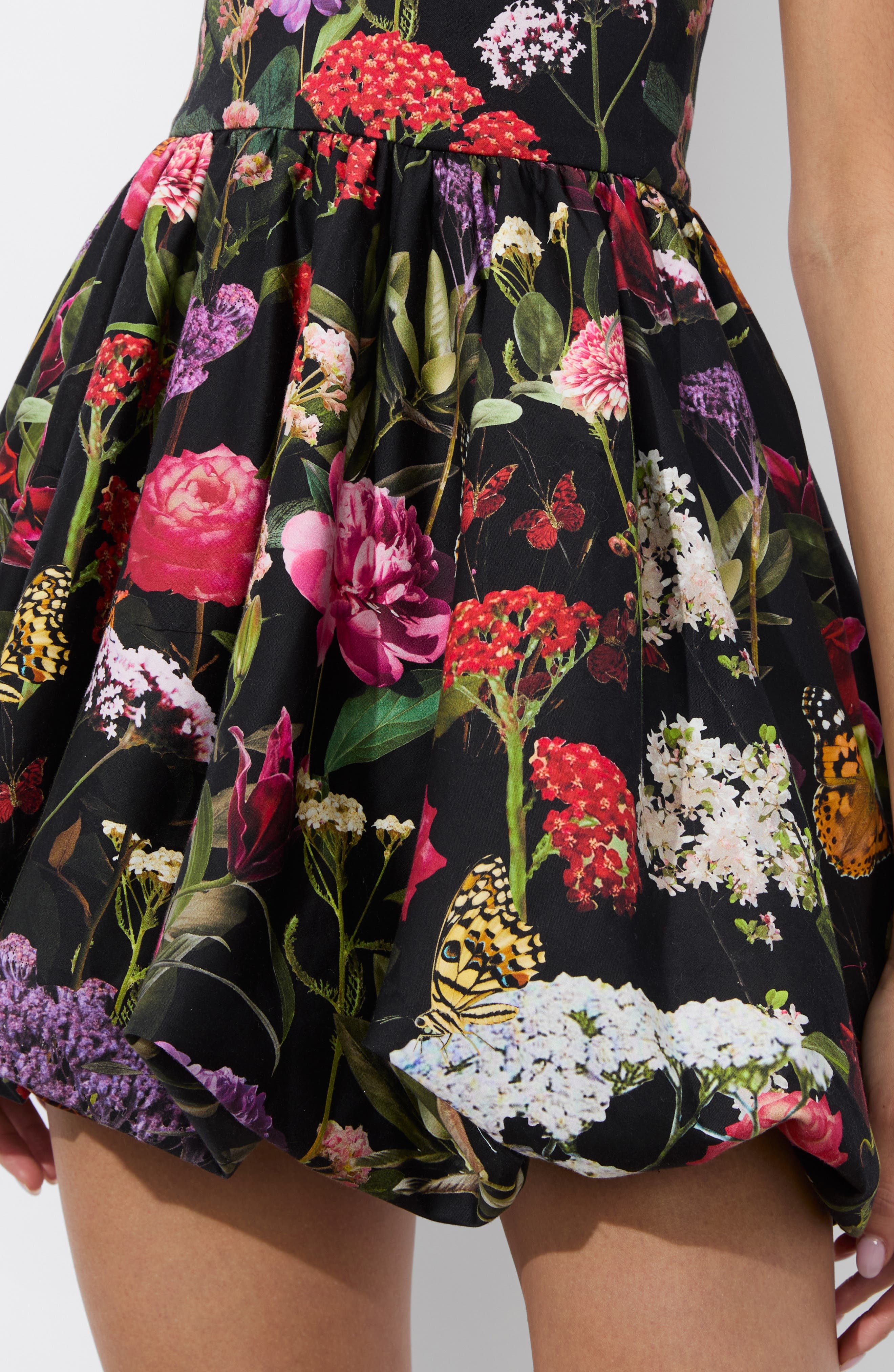 Alice + Olivia Asha Strapless Bubble Hem Sateen Minidress in Secret Garden at Nordstrom - 4