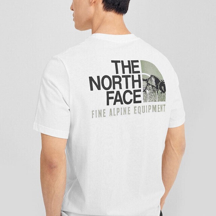 THE NORTH FACE Logo Woodcut Dome T-Shirt 'White' NF0A4U9L-FN4 - 5