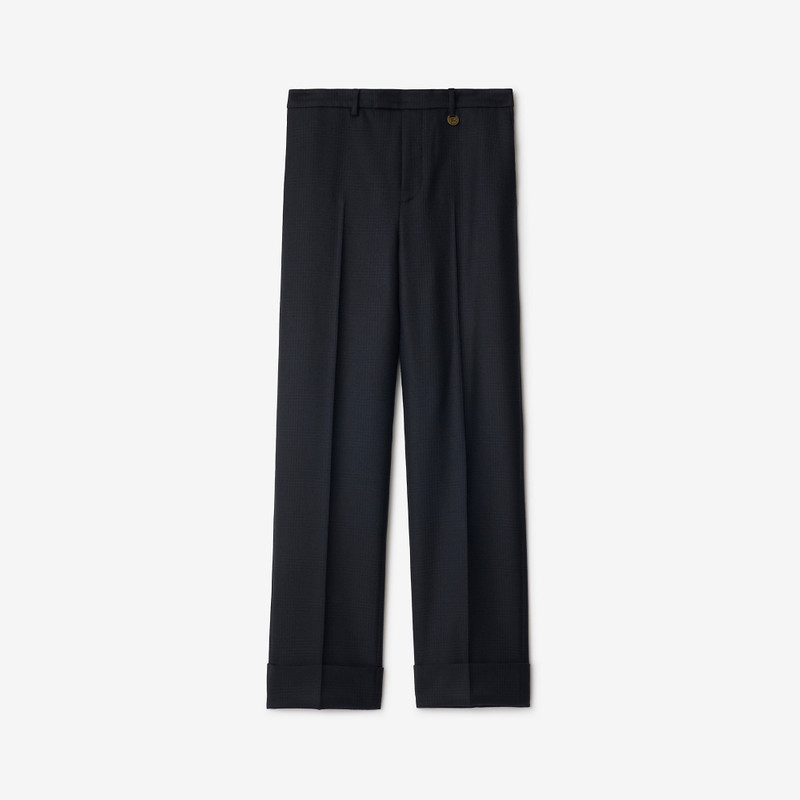 Check Wool Tailored Trousers 1