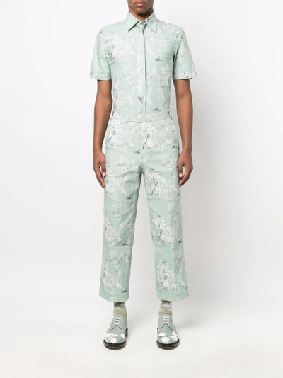 Thom Browne floral-print short-sleeve shirt outlook