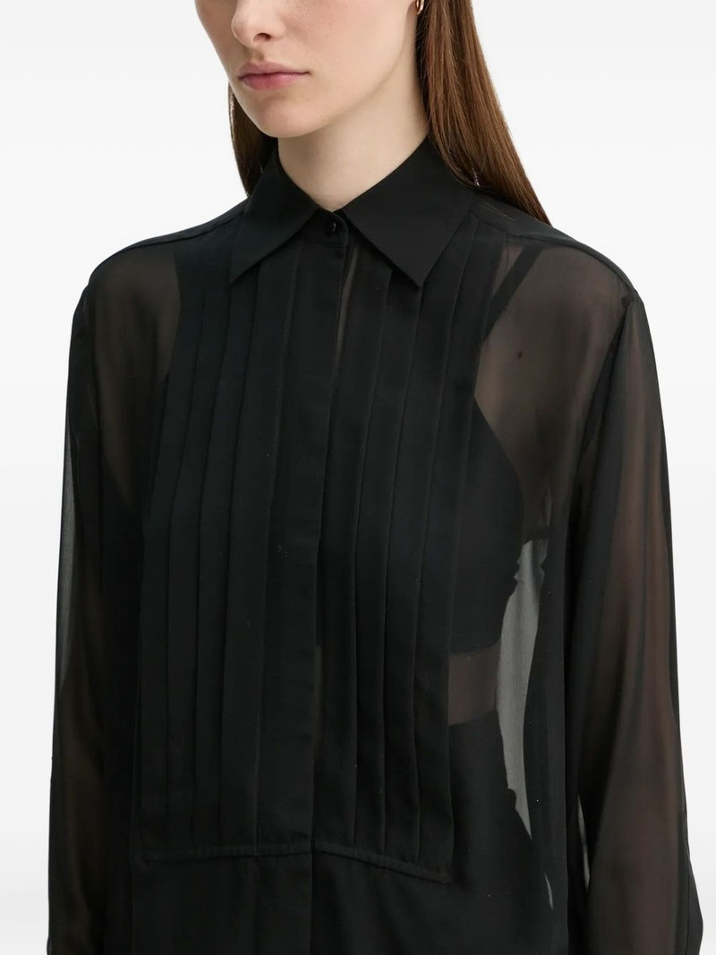 pleated sheer-effect blouse 3