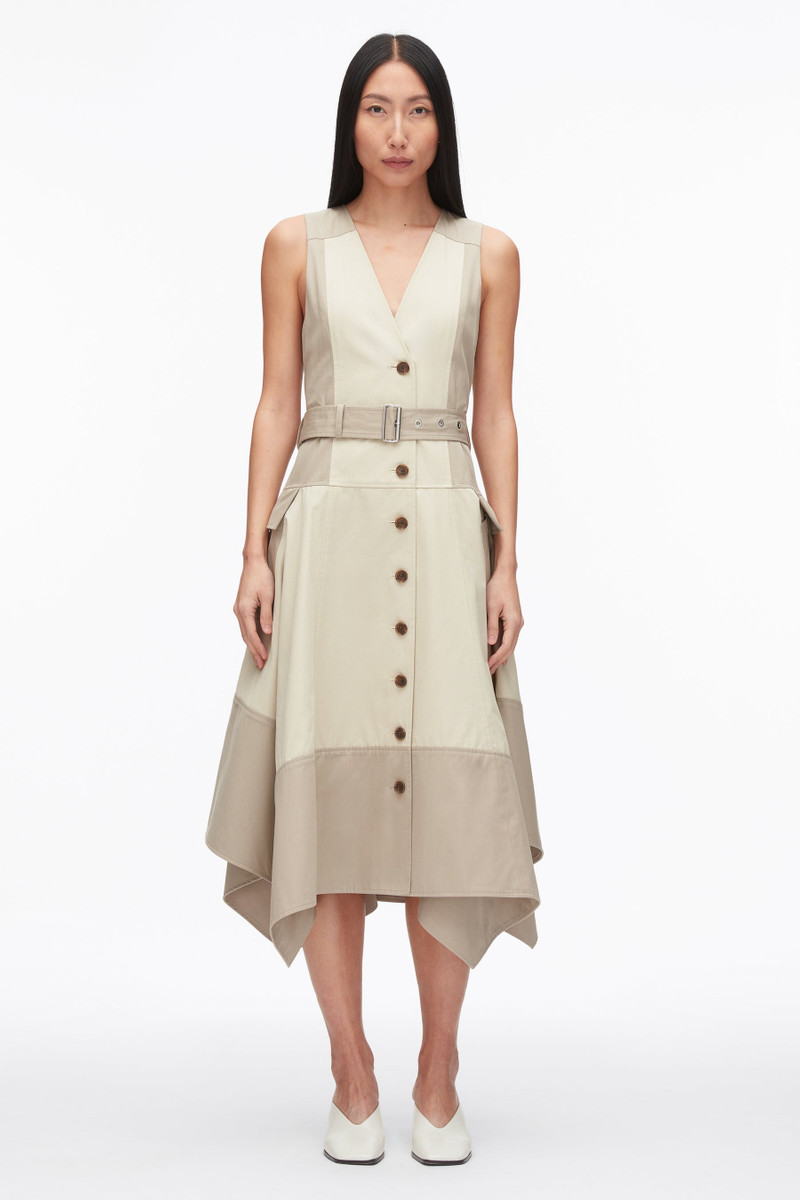 3.1 Phillip Lim Patchwork Sleeveless Belted Utility Dress outlook