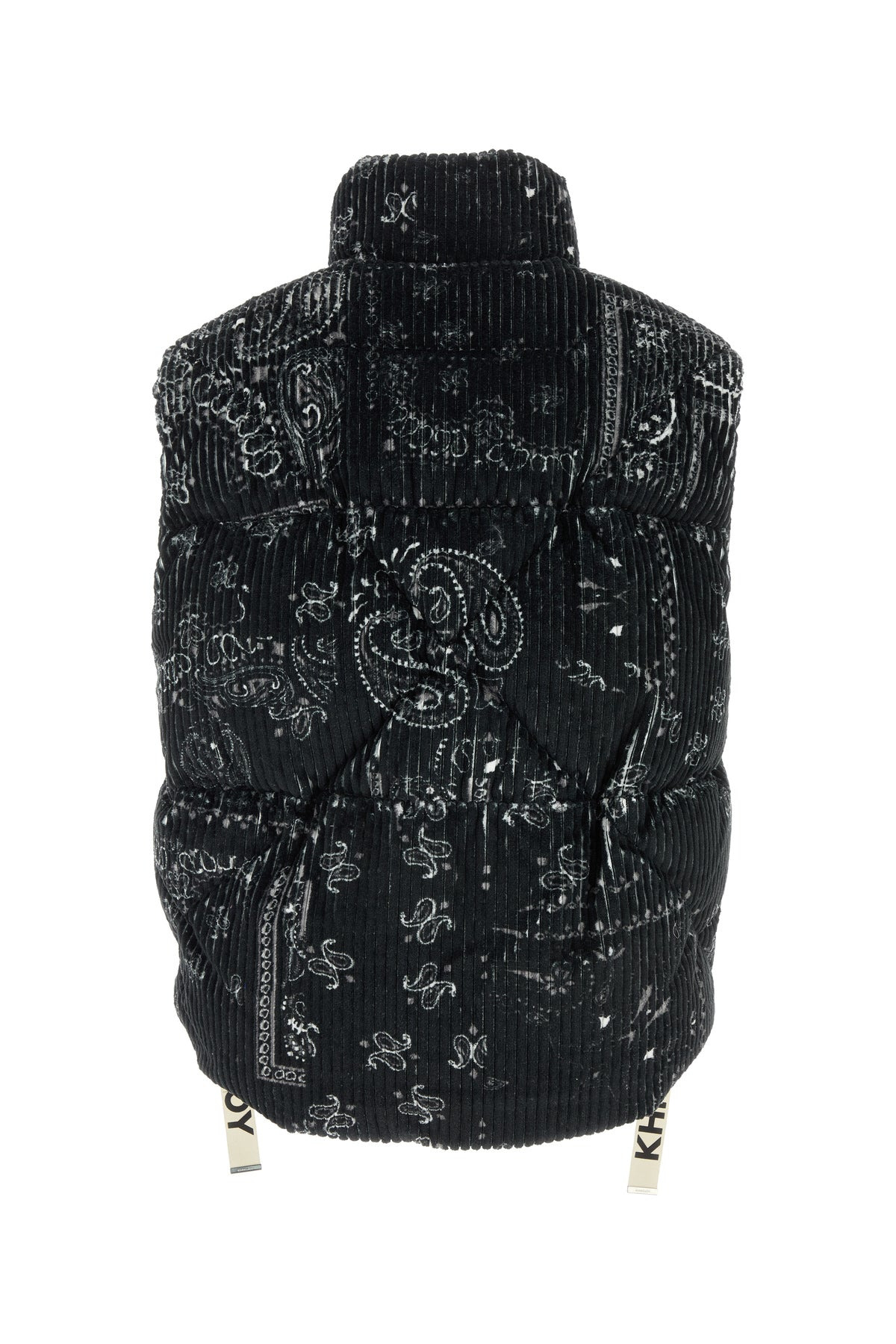 Printed corduroy oversize sleeveless down jacket - 2