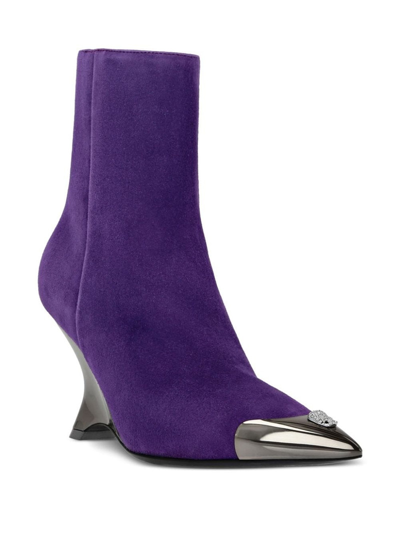 PHILIPP PLEIN 105mm logo-embellished wedge boots outlook