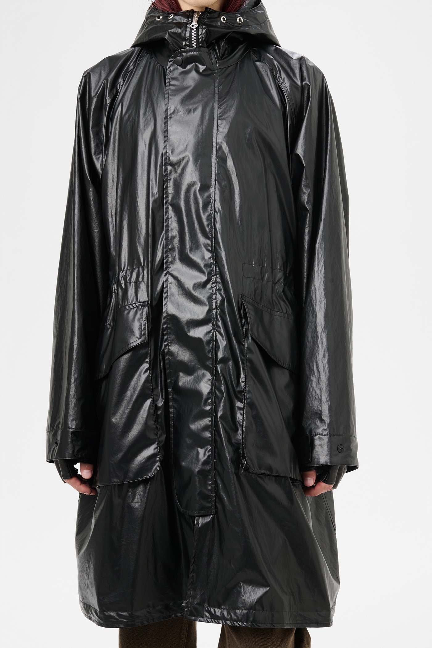 Tempesta Parka Black Rich Pleather Cotton - 3