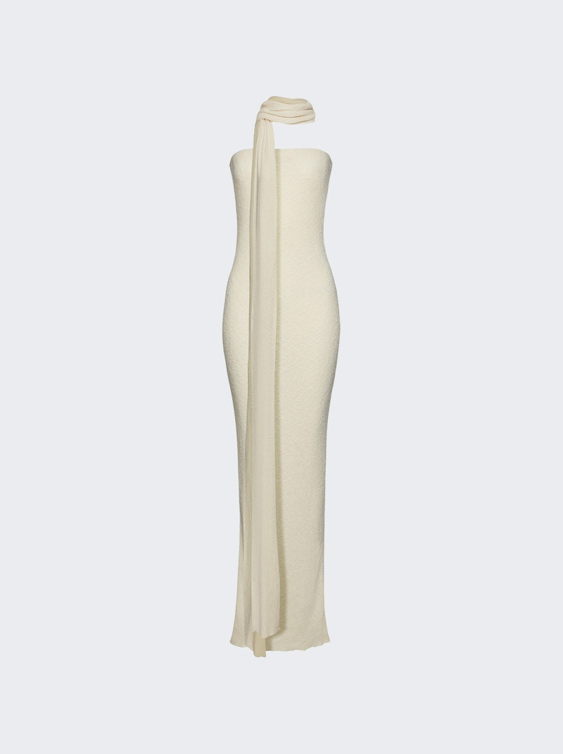 Knit Tube Scarf Dress Cream - 1
