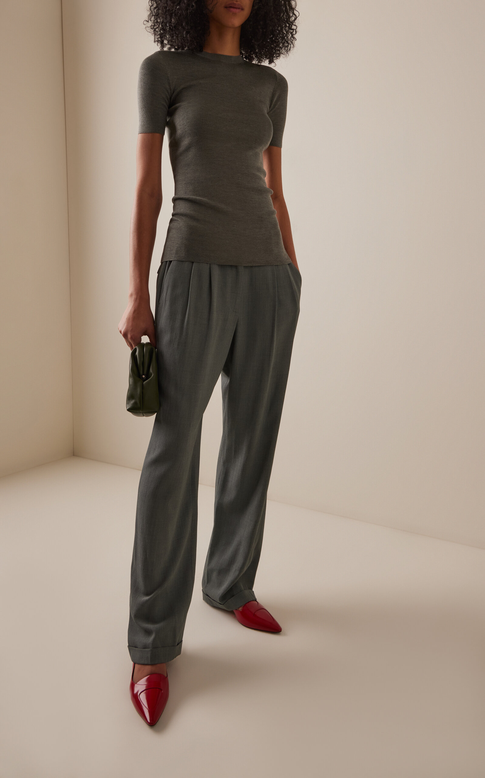 Jannat Knit Silk Top grey - 3