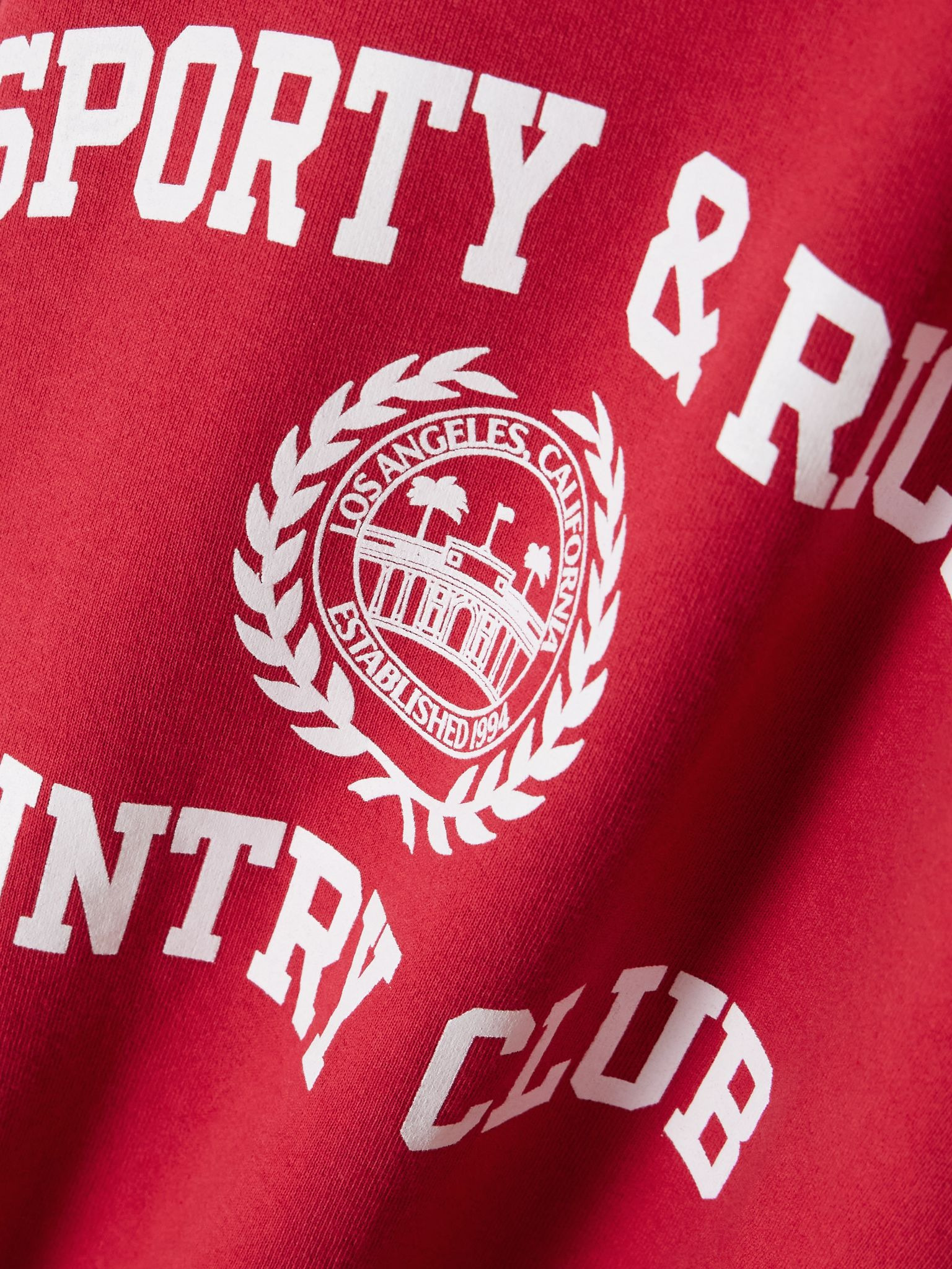 Varsity Crest printed cotton-jersey sweatshirt Red - 4