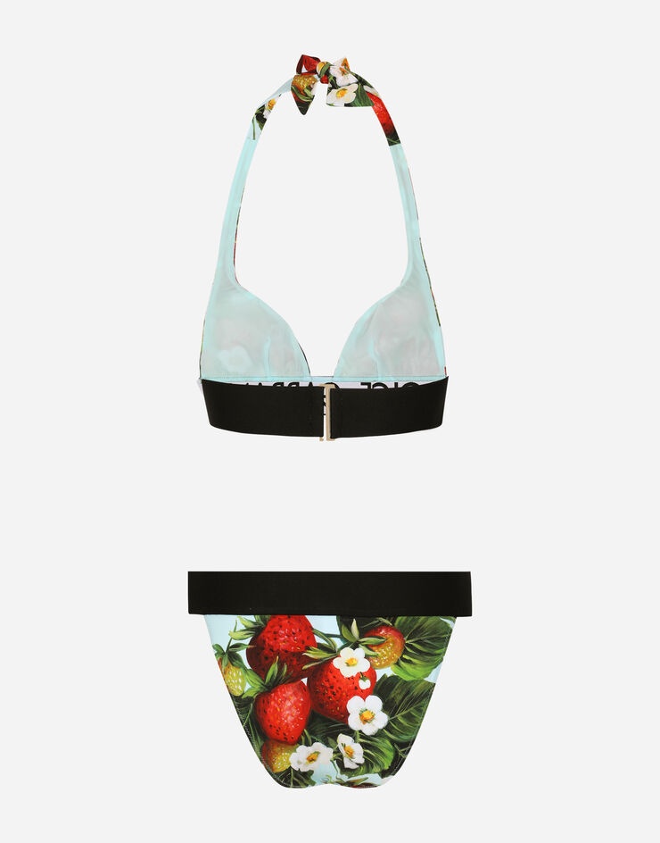 Strawberry-print triangle bikini - 3
