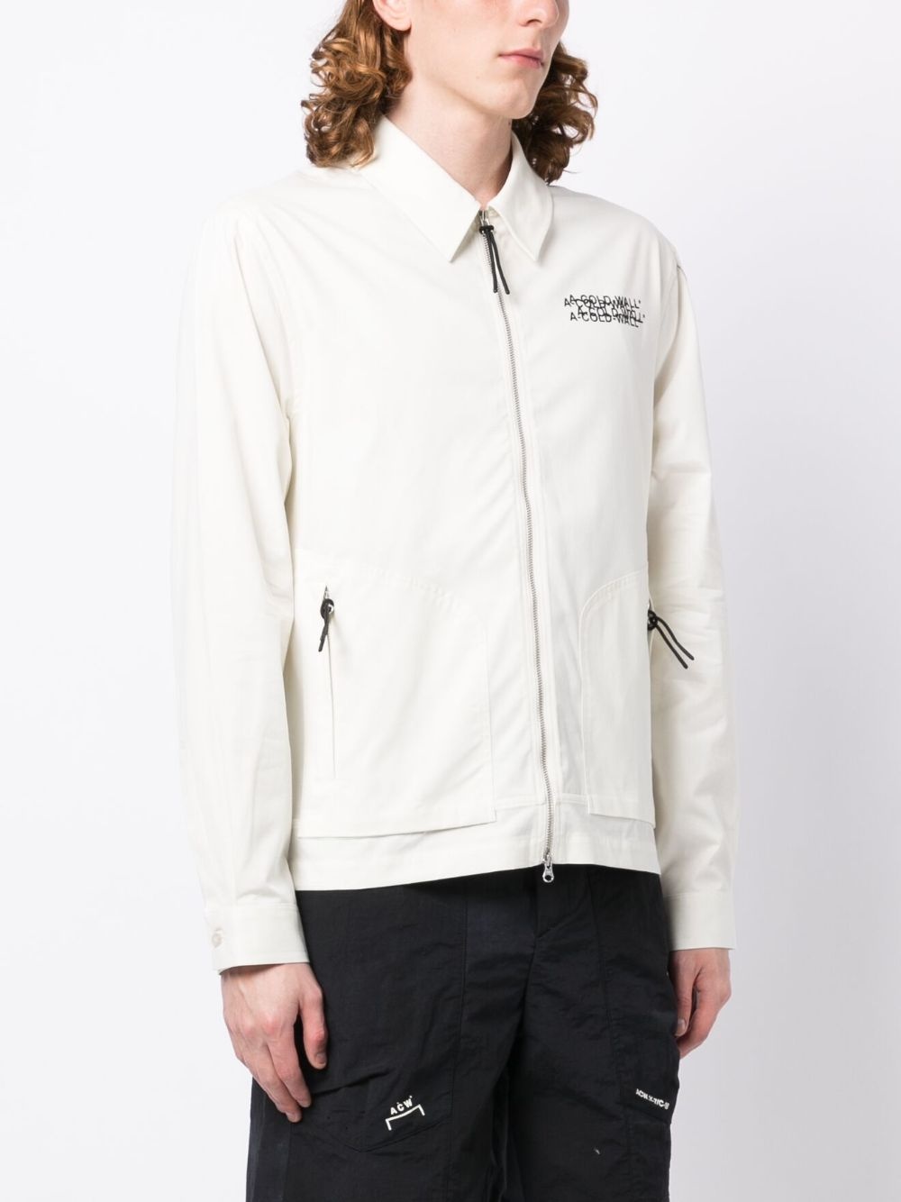 logo-print overshirt - 3