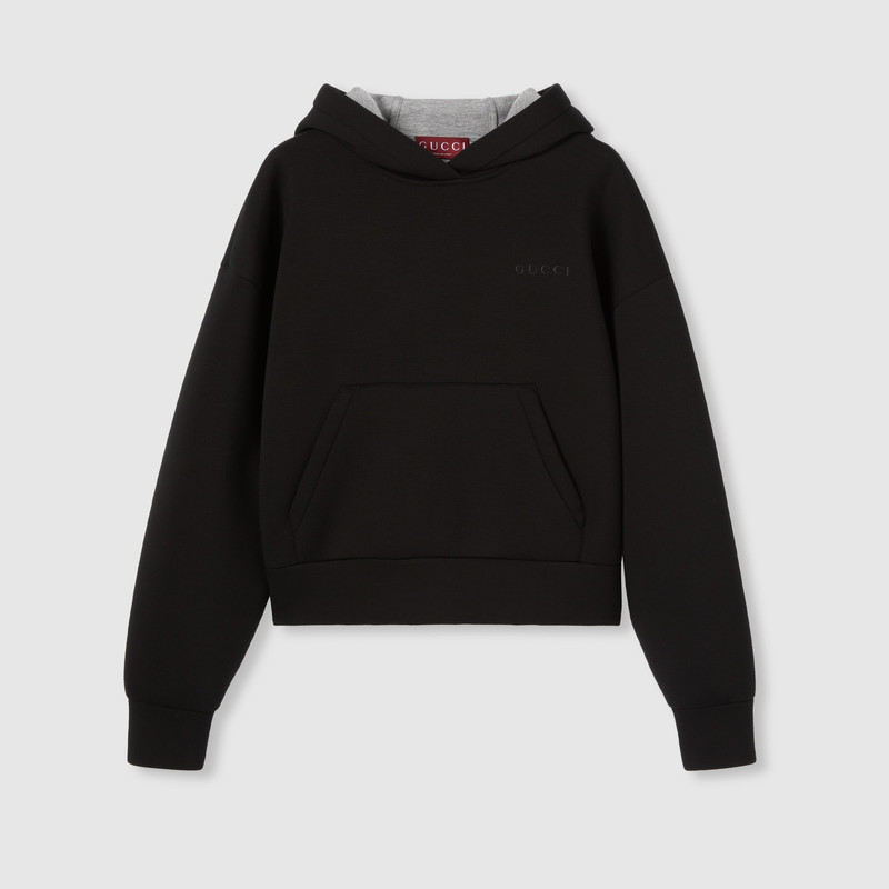 Viscose jersey hooded sweatshirt 1