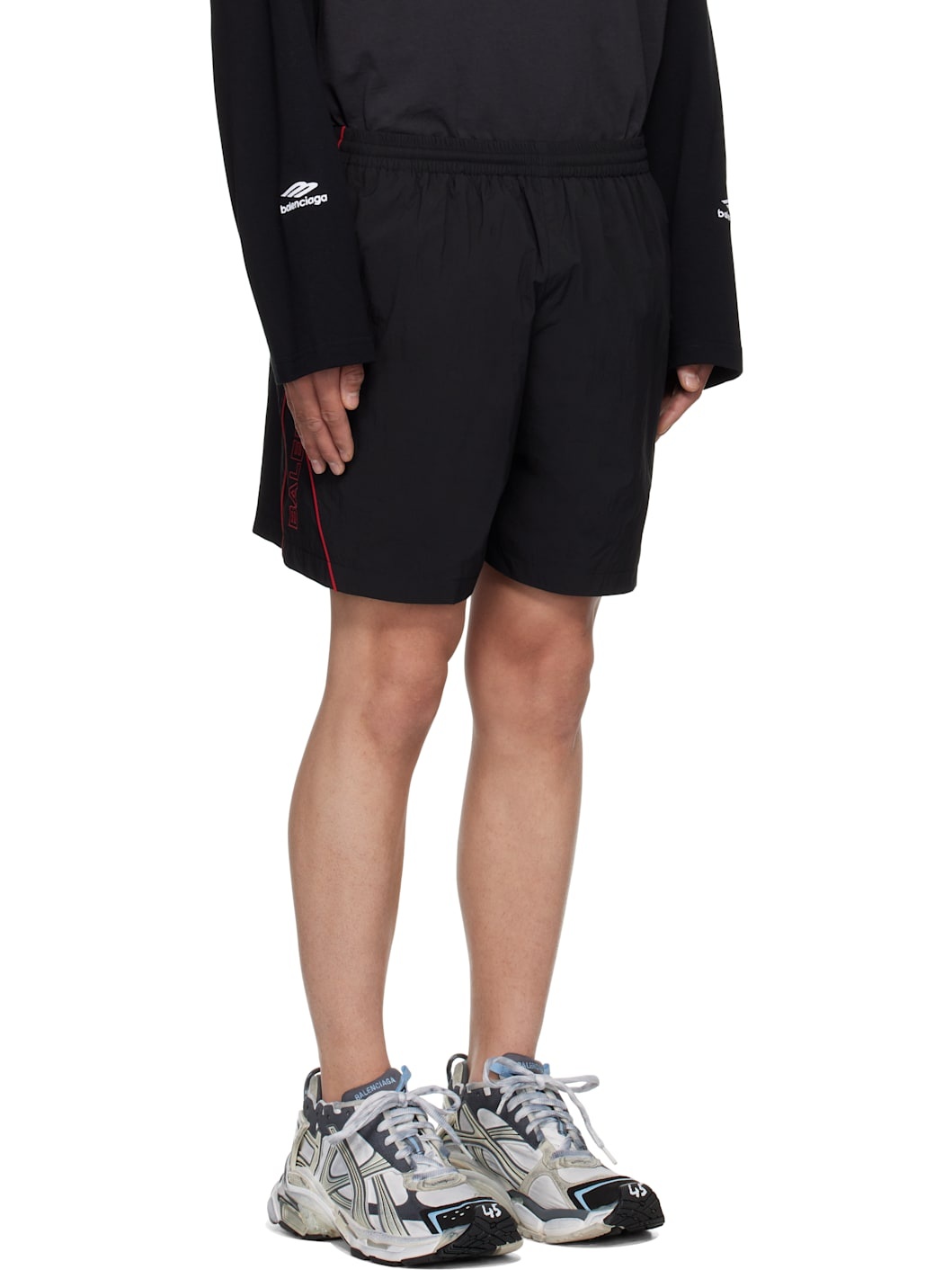 Black Washed Tracksuit Shorts - 2