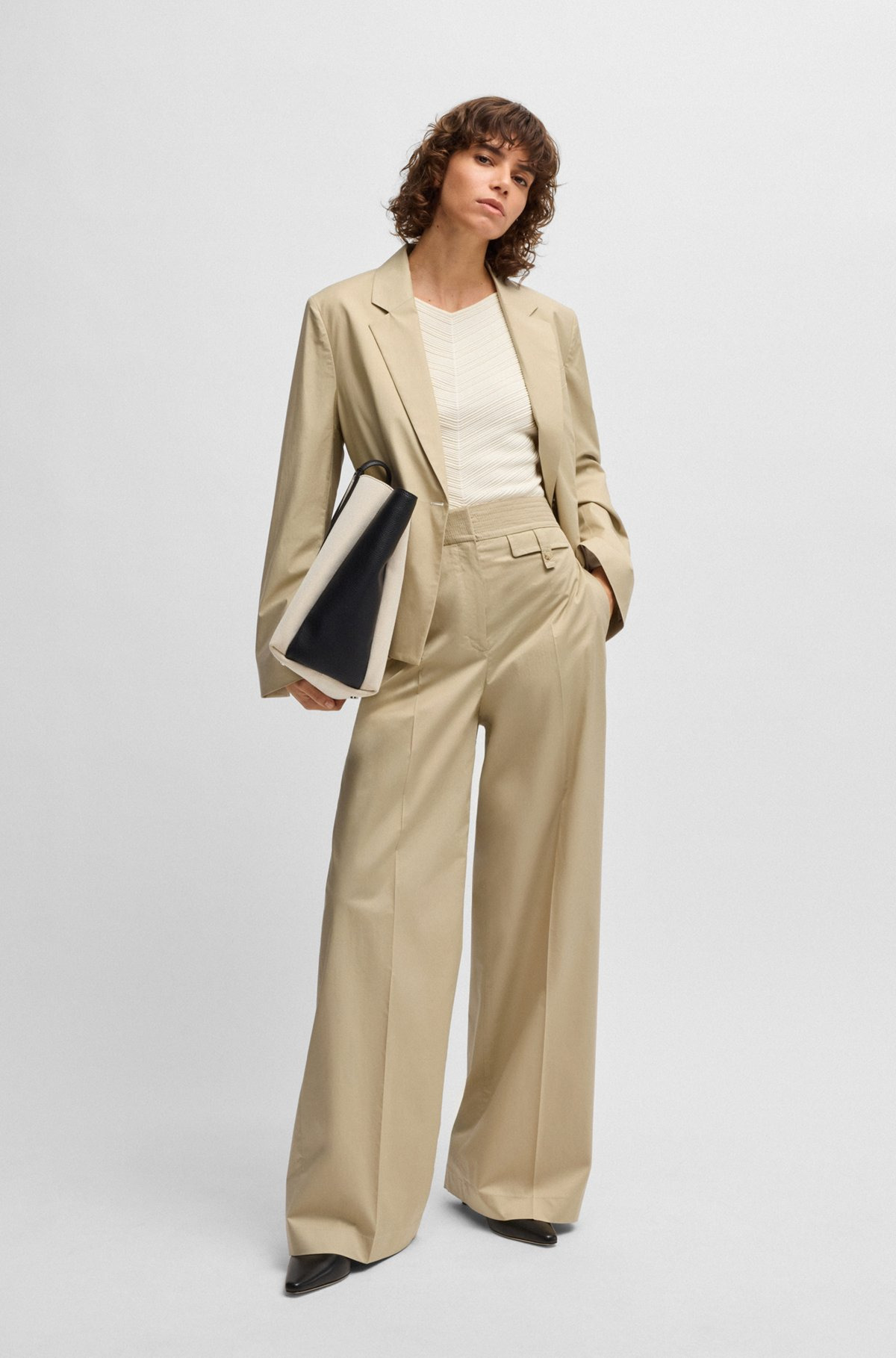 SINGLE-BUTTON BLAZER IN AIRY STRETCH COTTON - 3