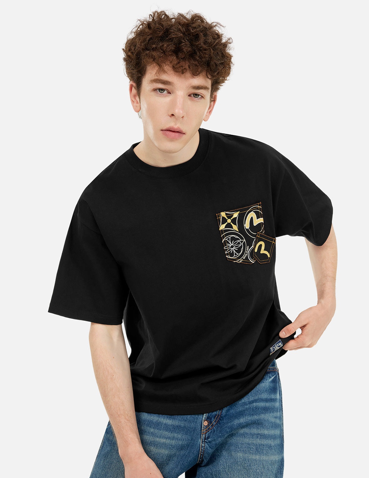 Multi-Pocket and Multi-Print Loose Fit T-shirt - 6