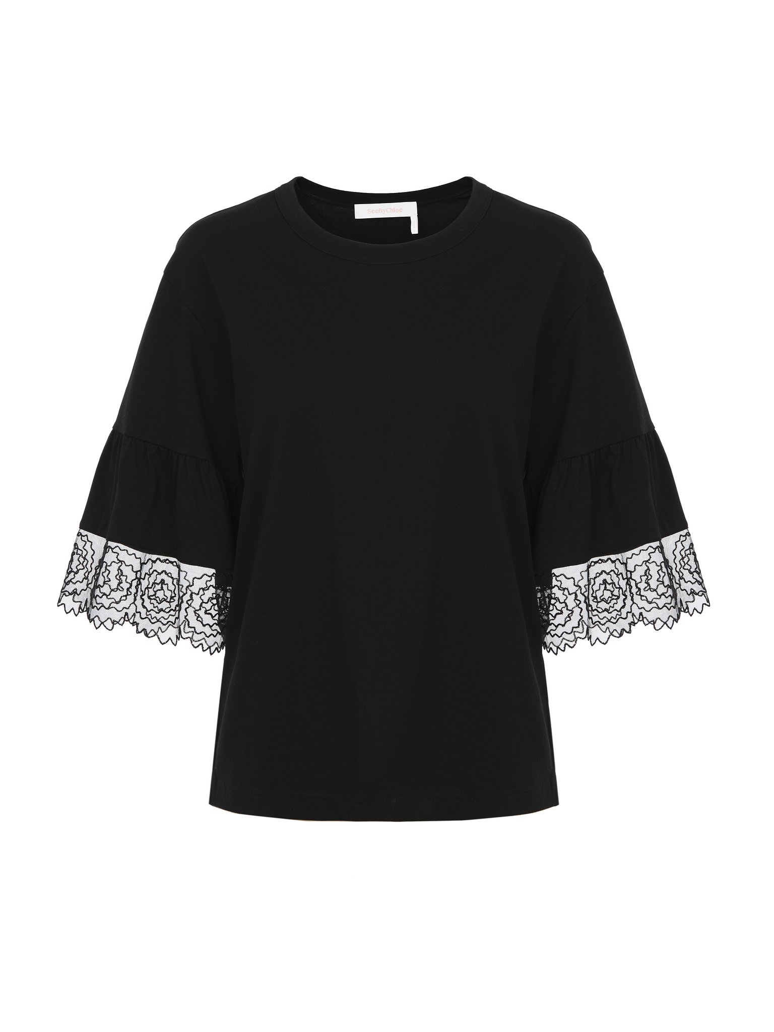 LACE-TRIM T-SHIRT - 1