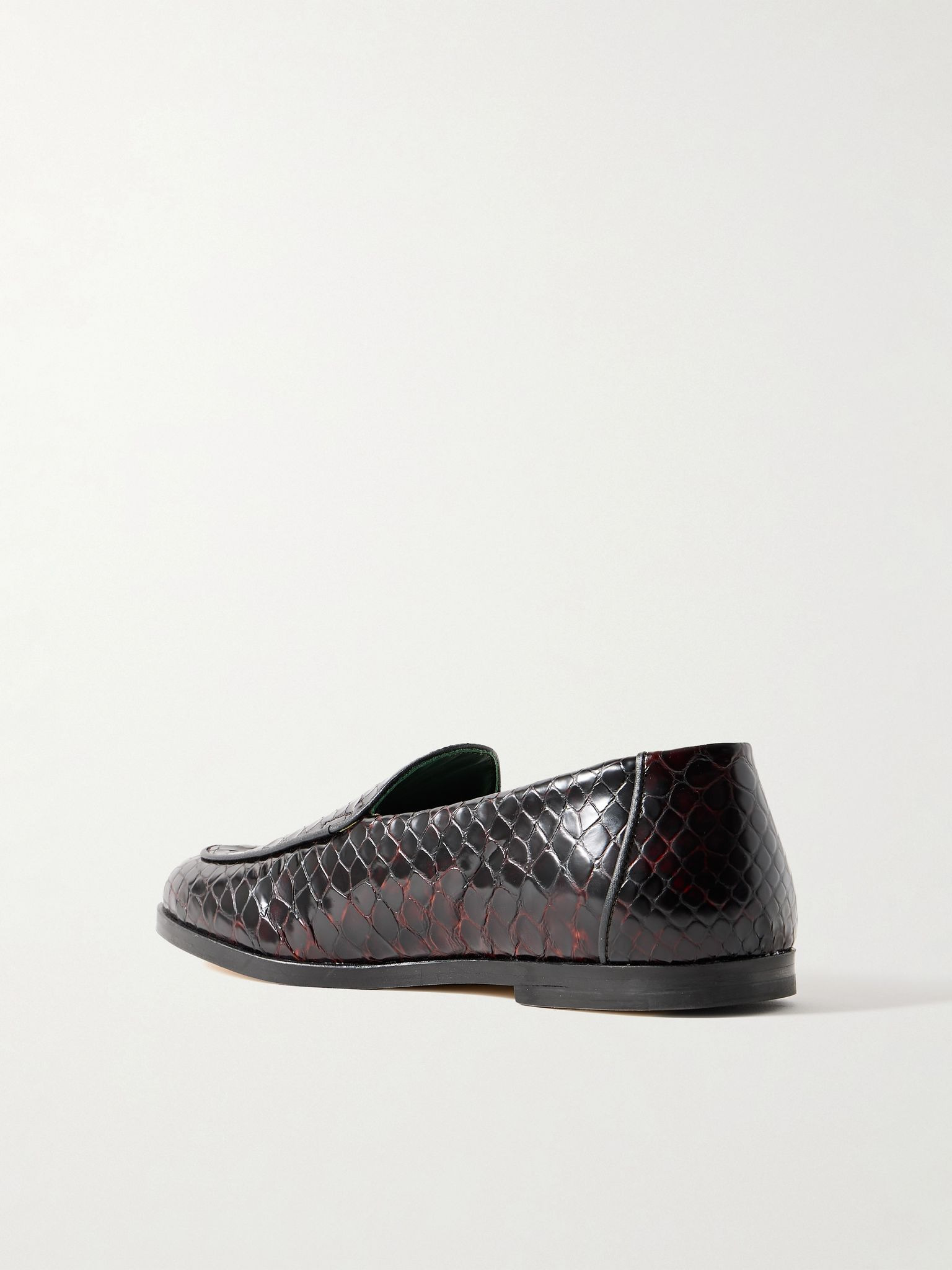Belgee Croc-Effect Leather Loafers Dark brown - 4