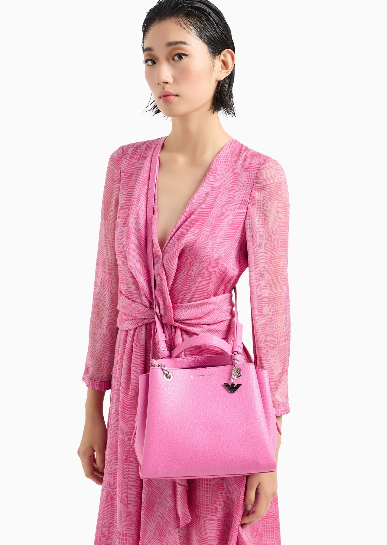 Palmellato leather-effect handbag with eagle charm - 13