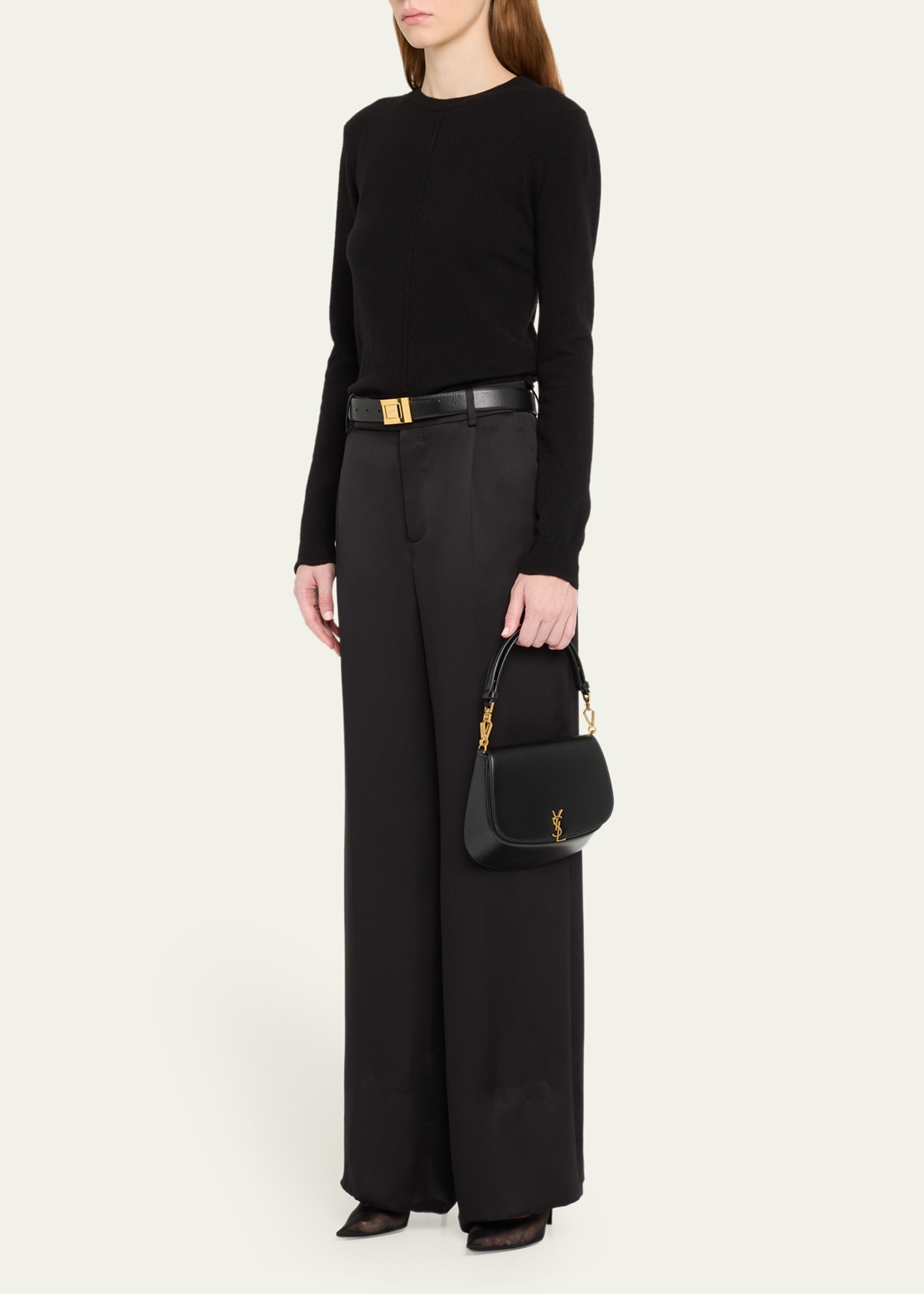 Mini YSL Top-Handle Bag in Calfskin Leather - 5
