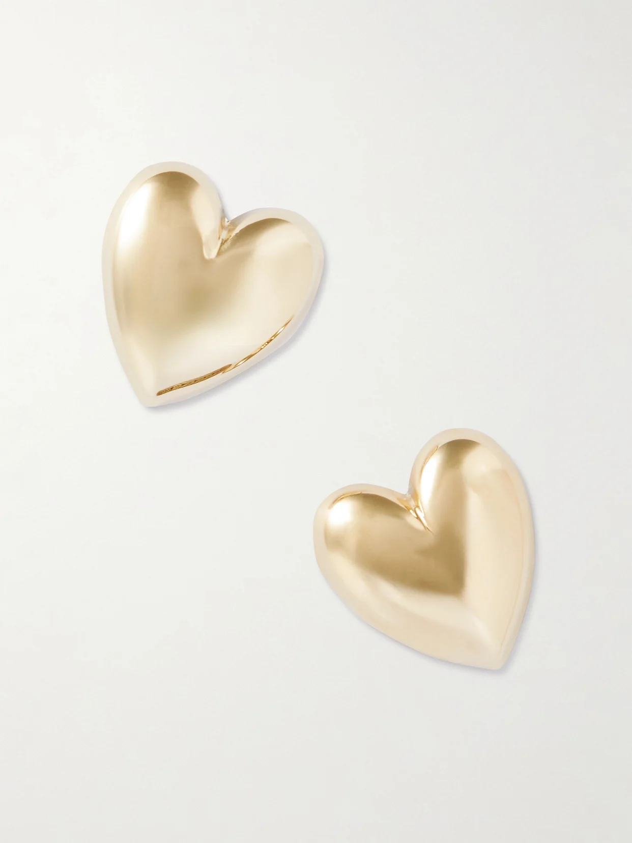 Small Puffy Hearts Gold-plated Earrings - 1