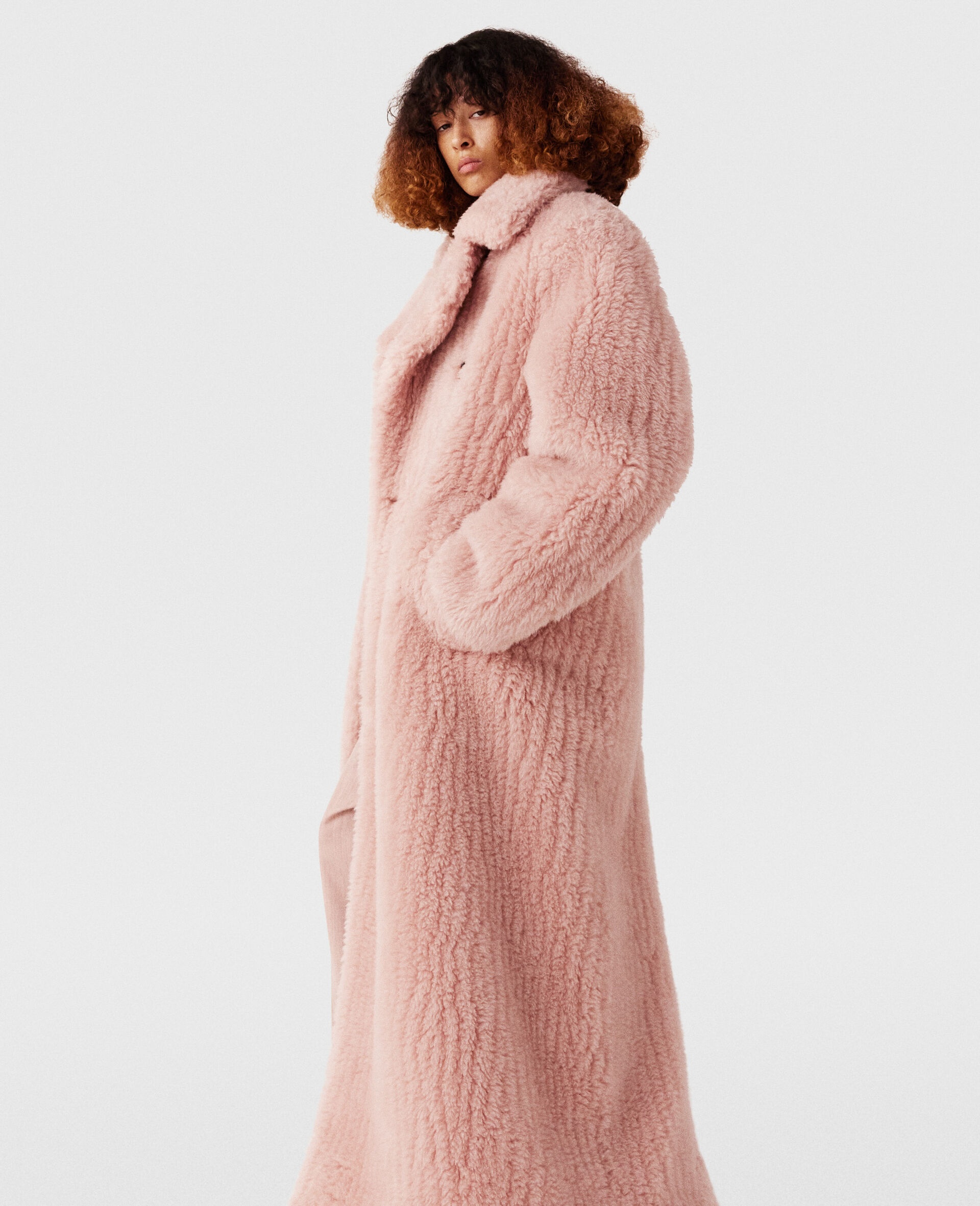 Oversized Plush Teddy Long Coat - 3