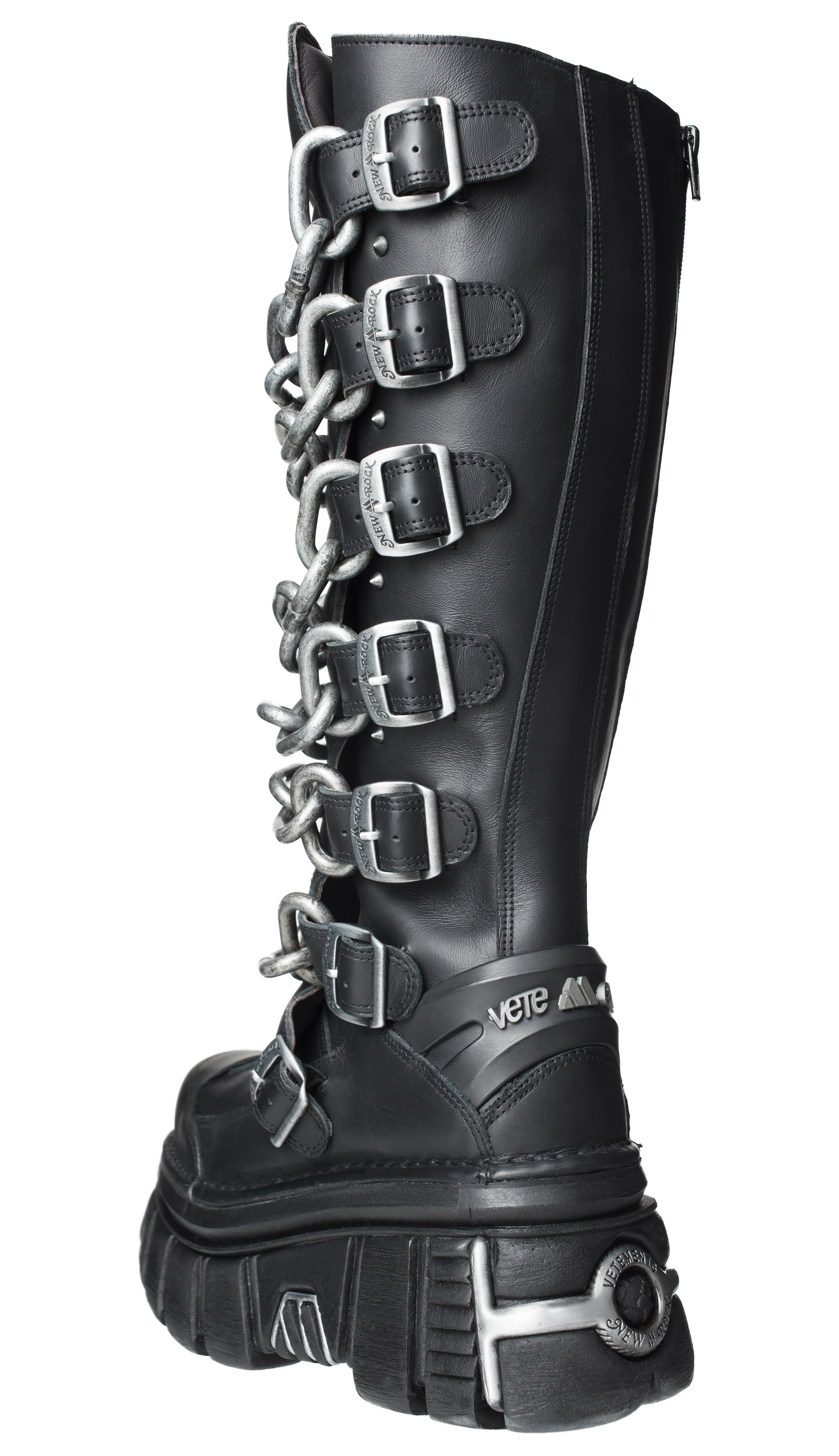 VETEMENTS X NEW ROCK CHAIN LINK BOOTS - 2