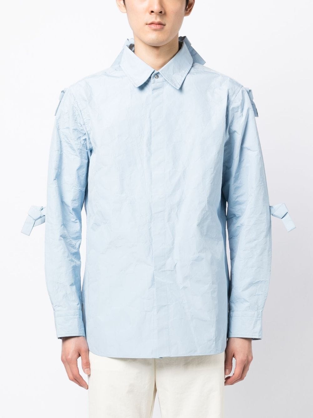 crinkled long-sleeve shirt - 3