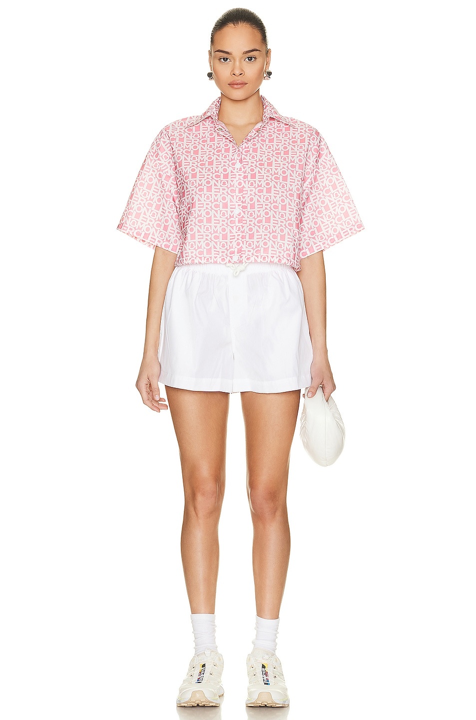 Cropped Logo Print Short Sleeve Shirt - 5