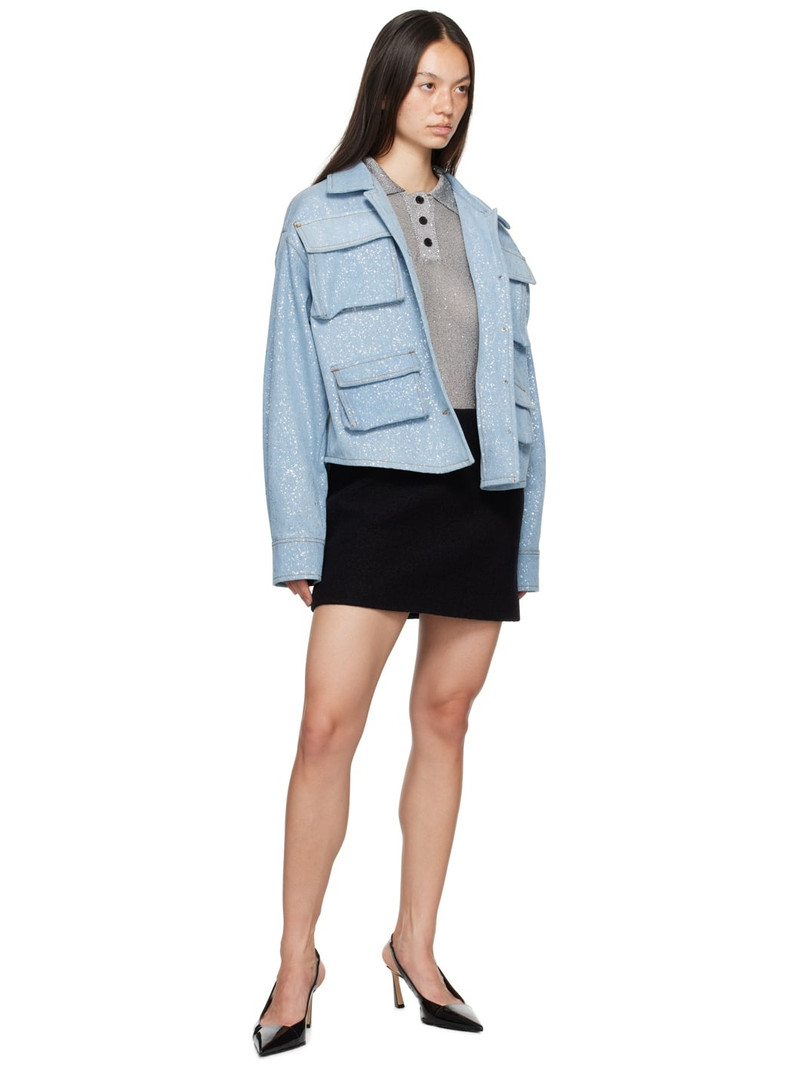 MSGM Black Virgin Wool Miniskirt outlook