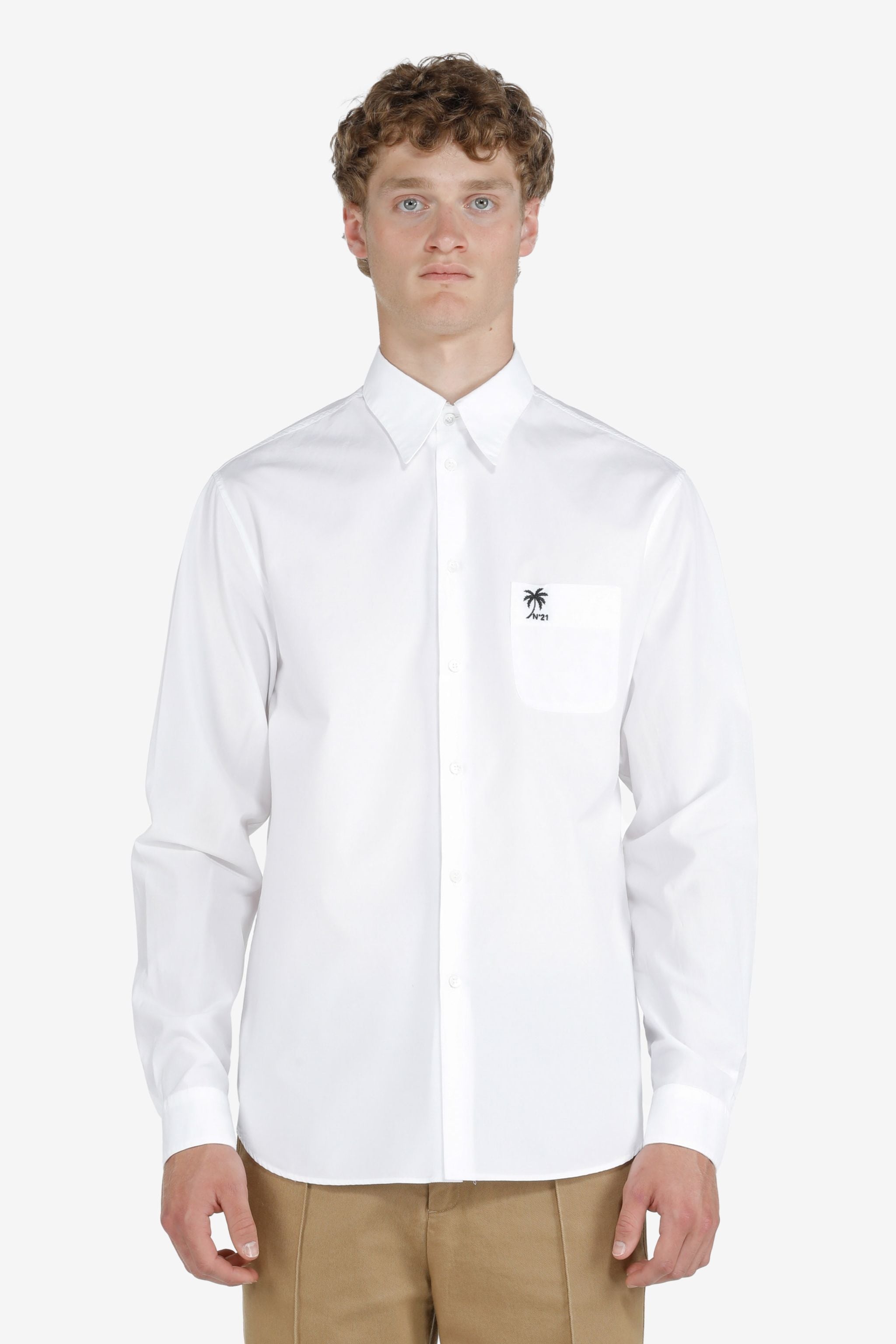 LOGO-EMBROIDERED COTTON SHIRT - 1