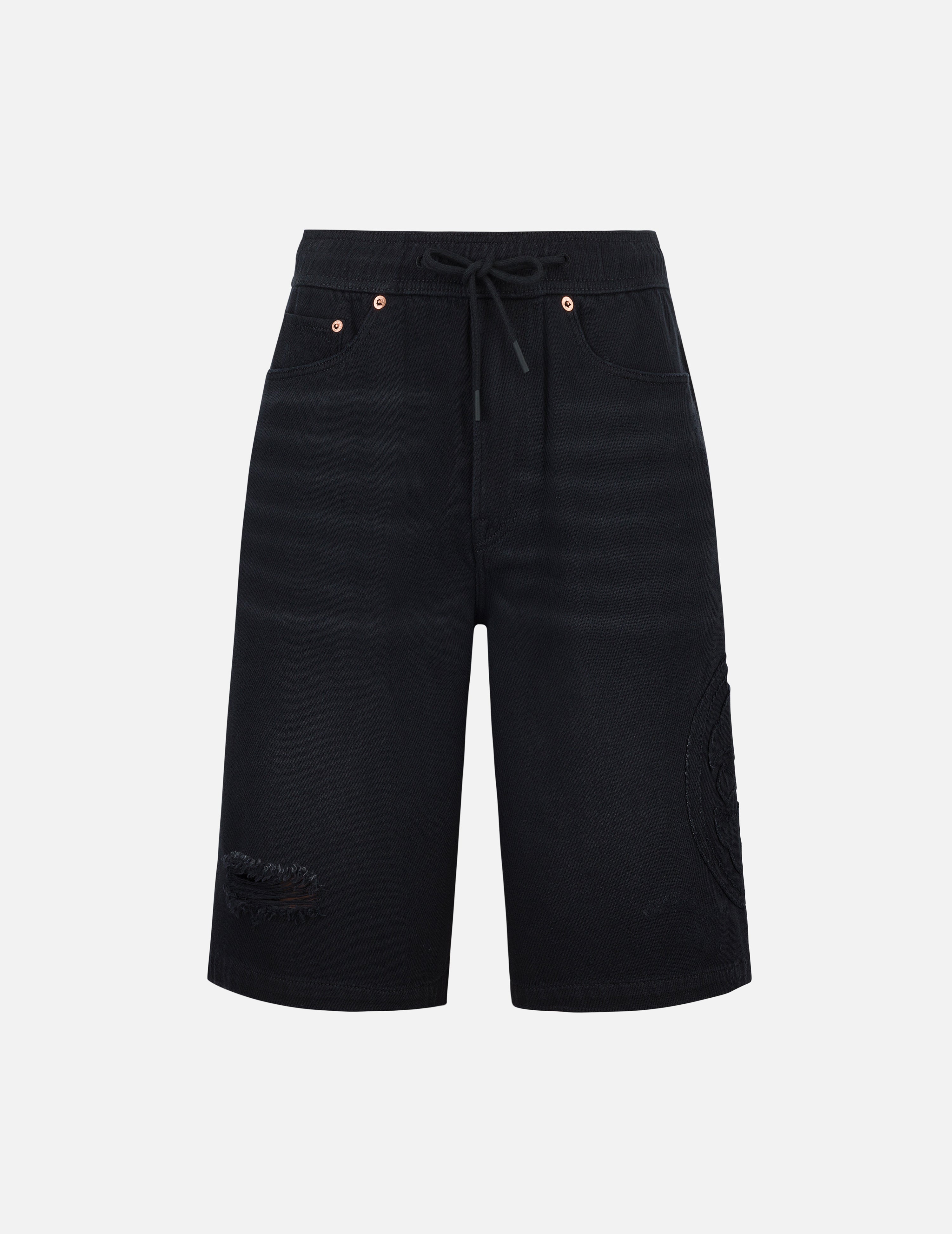 Kamon Appliqué Fashion Fit Denim Shorts - 10
