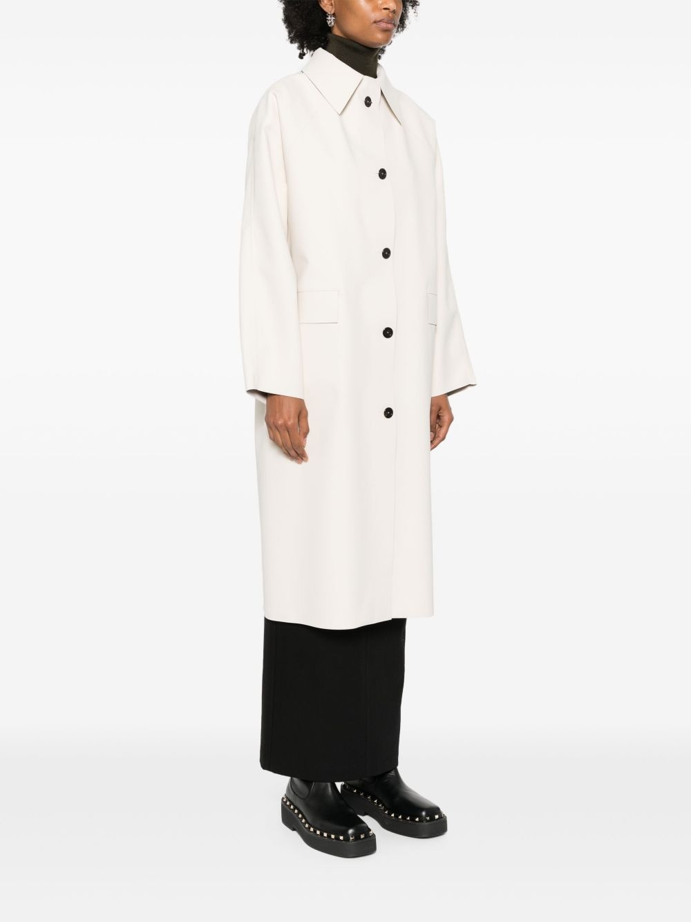 single-breasted long coat - 3