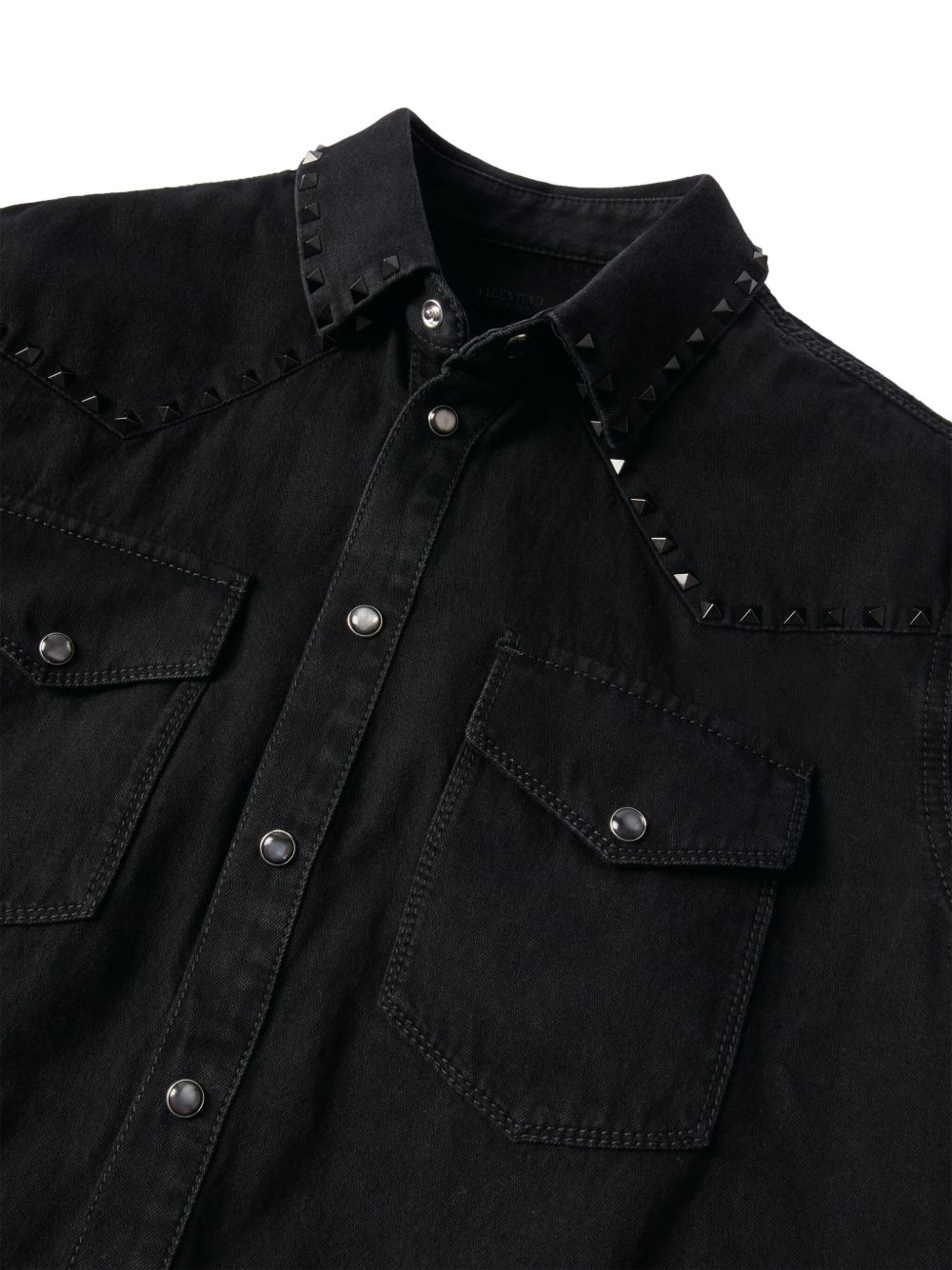 Untitled studs long-sleeve denim shirt - 3