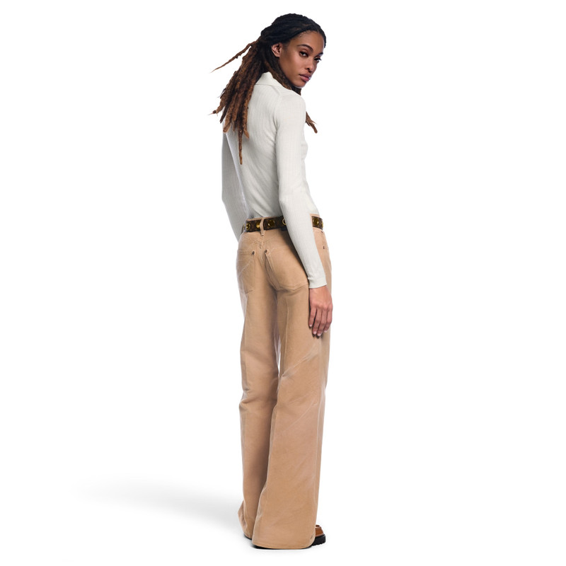 Long-Sleeved Rib-Knit Polo Top 5