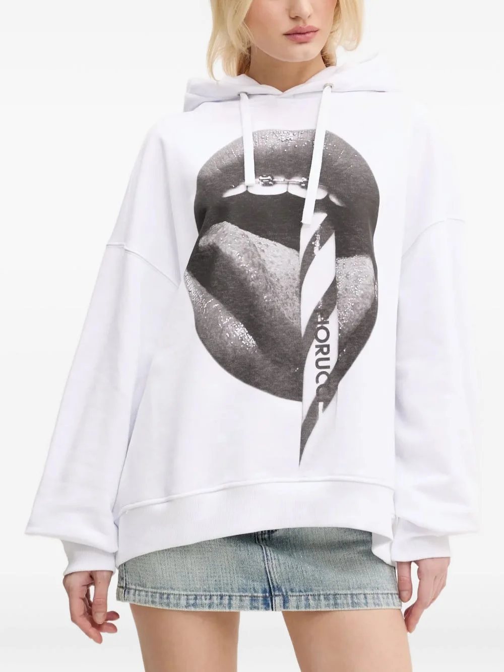graphic-printed cotton hoodie - 1