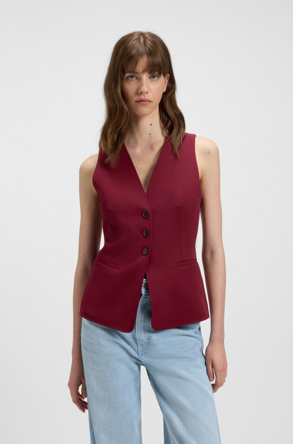 ADJUSTABLE WAISTCOAT IN STRETCH CREPE - 2