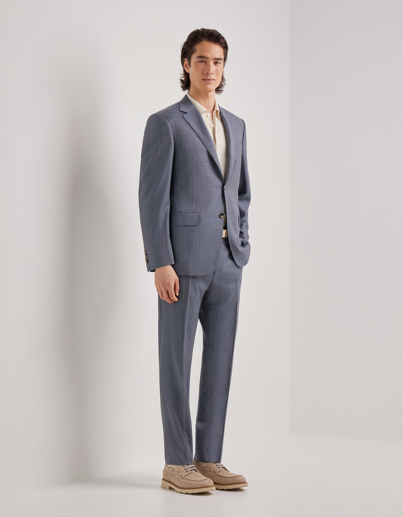 BRIANZA GREEN PINSTRIPE WOOL REGULAR-FIT SUIT 3