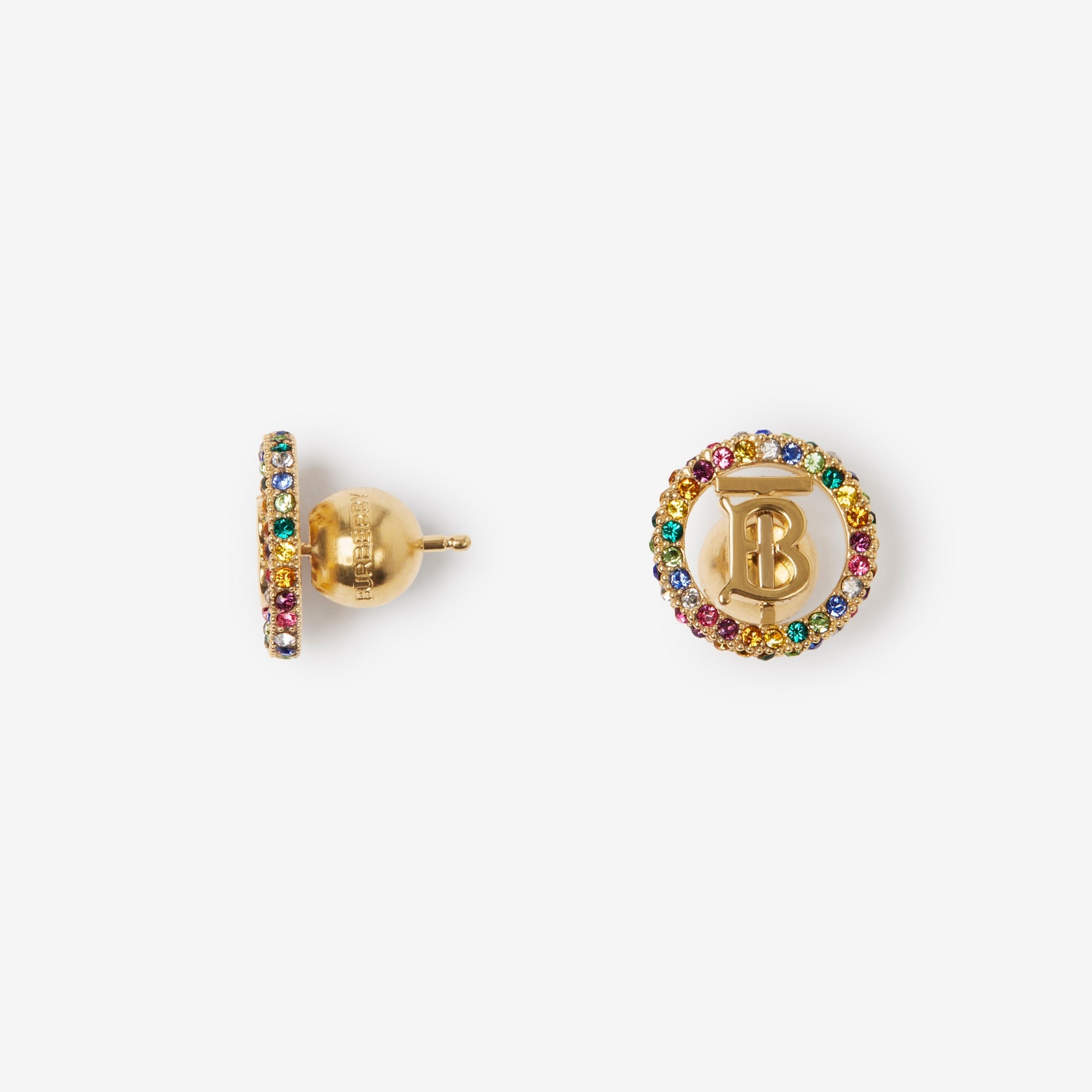 Gold-plated Monogram Motif Earrings - 1