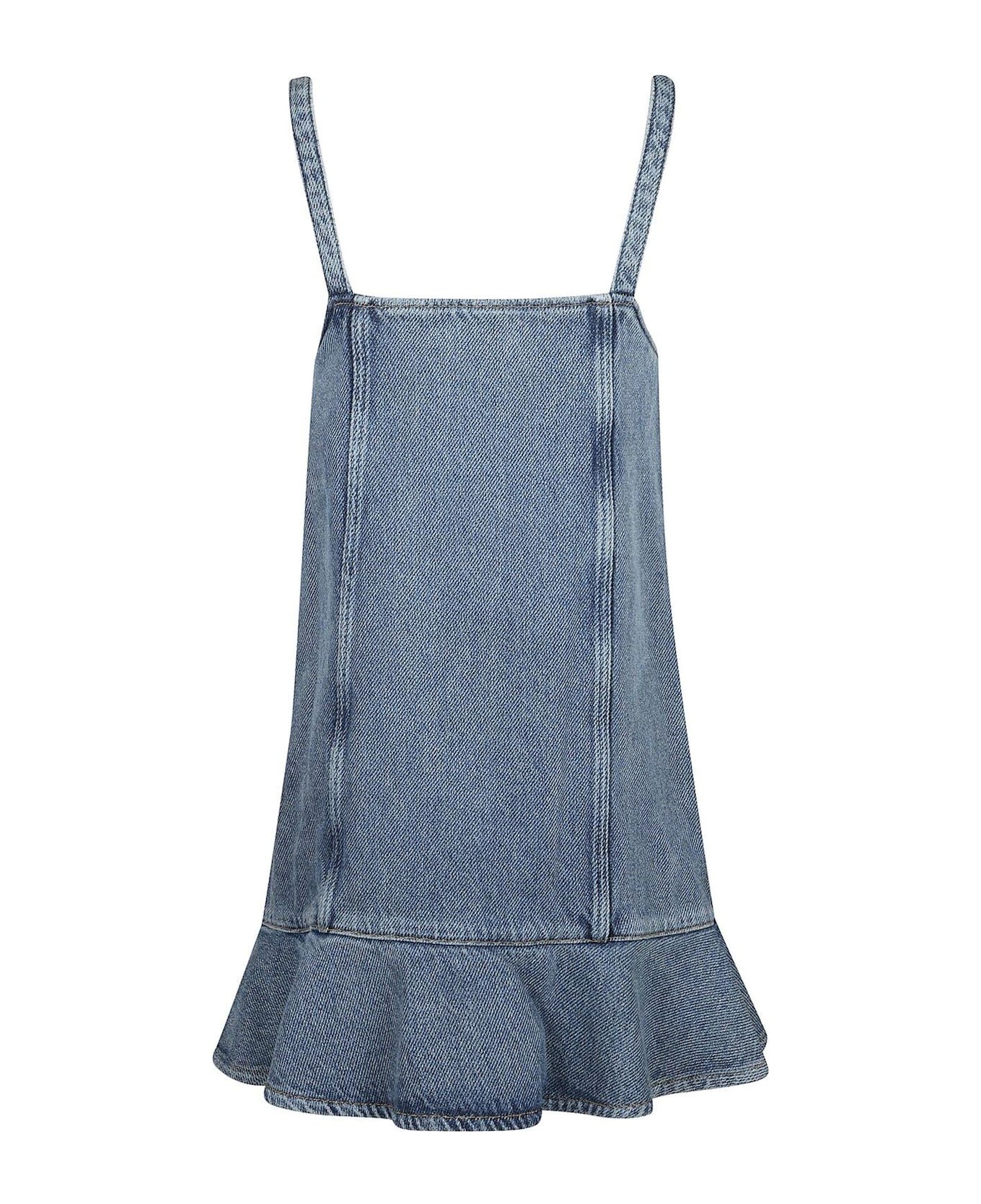 24AW【GANNI】Square Neck Denim Mini Dress GANNI Square Neck Denim Mini Dress | italist | REVERSIBLE